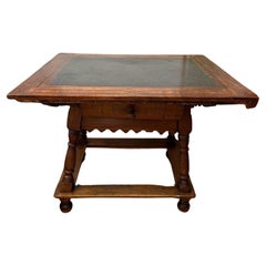 17th Century Swiss Gothic Style Walnut Occasional Table with Slate Inset Top