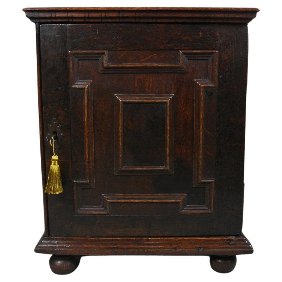 17th Century Table Top Oak Spice Cabinet c. 1670