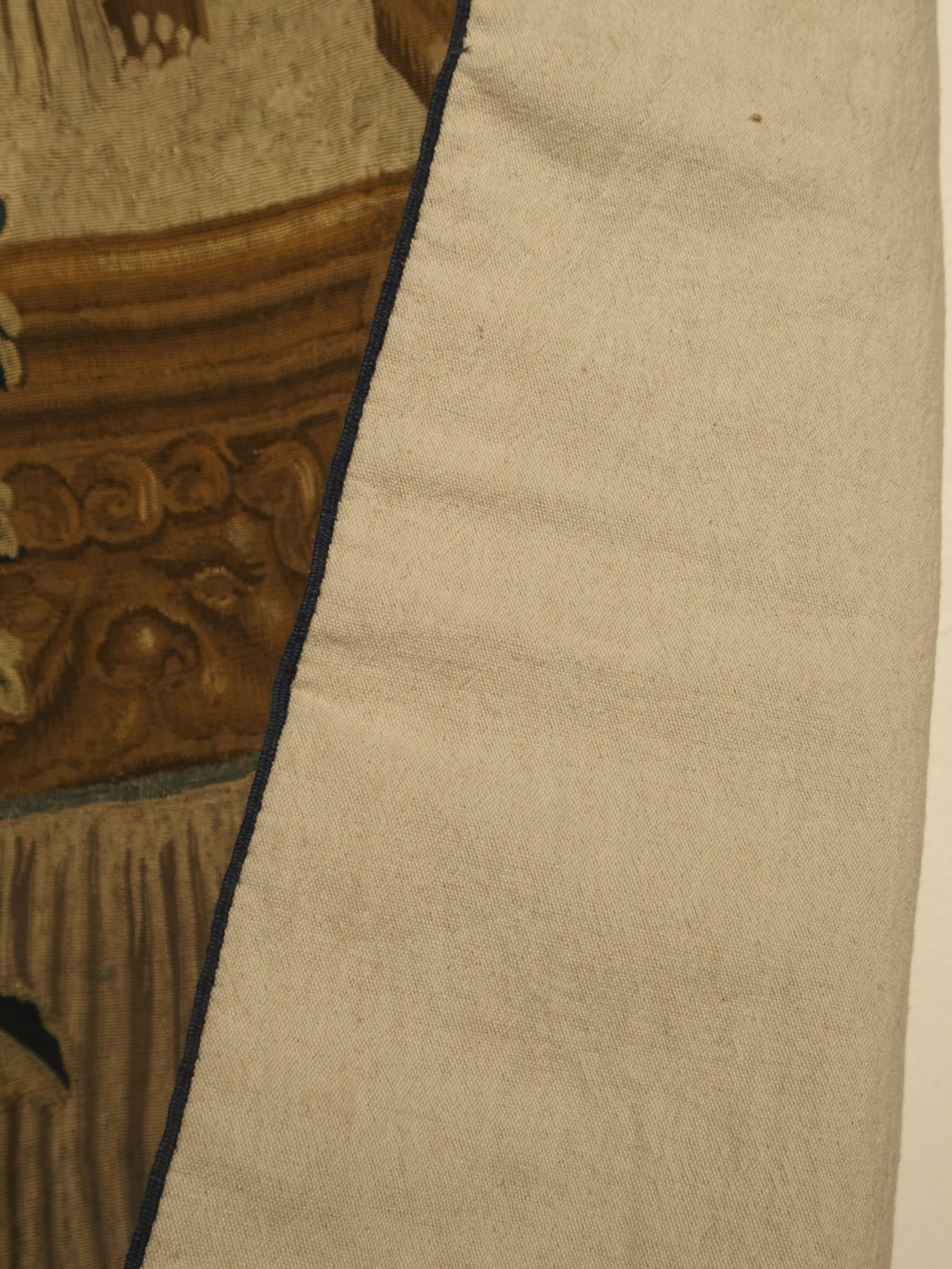 Wandteppichfragment aus Brüssel, 17. Jahrhundert (Wolle) im Angebot