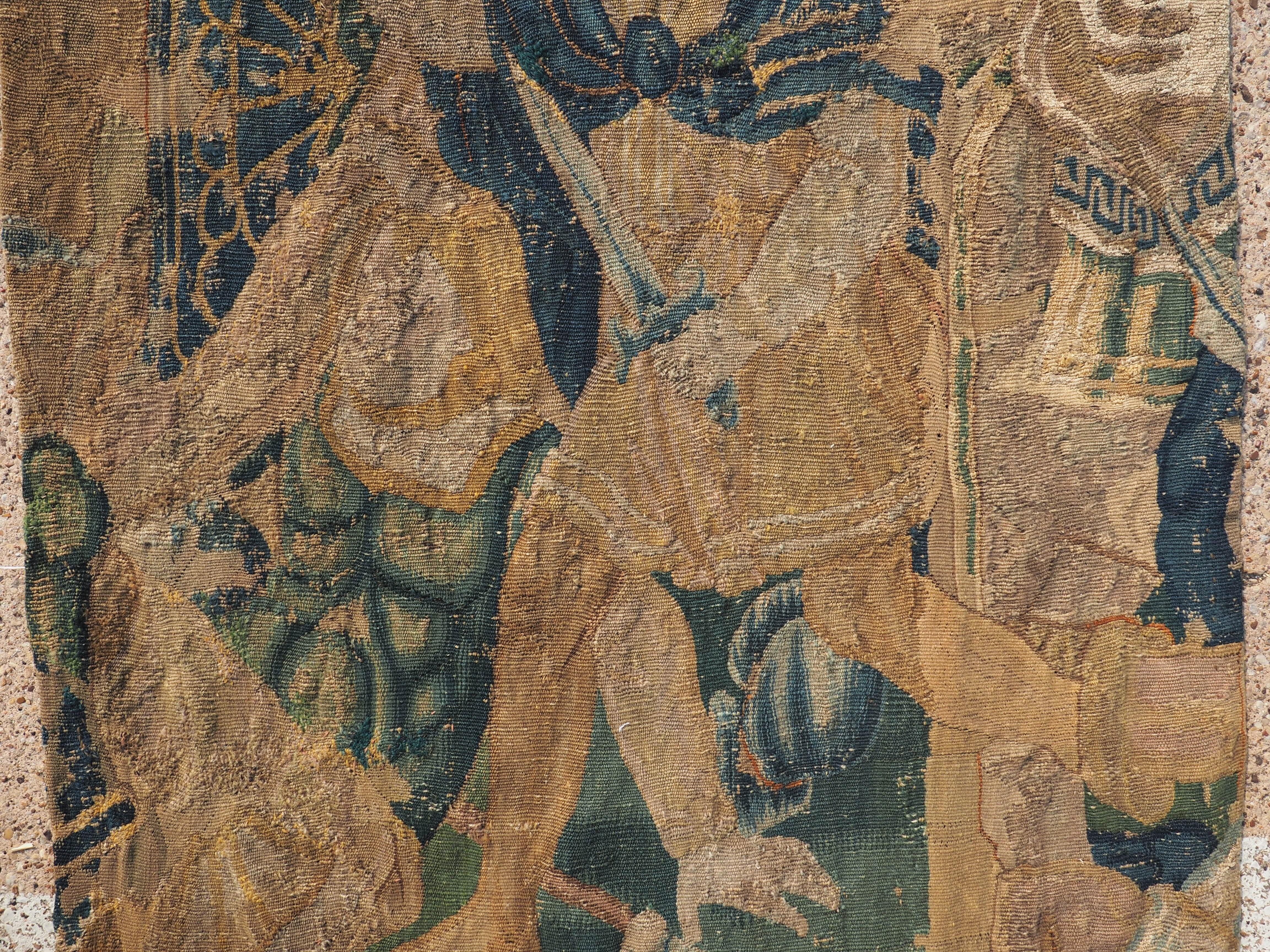 Baroque 17th Century Tapestry Fragment from Flanders