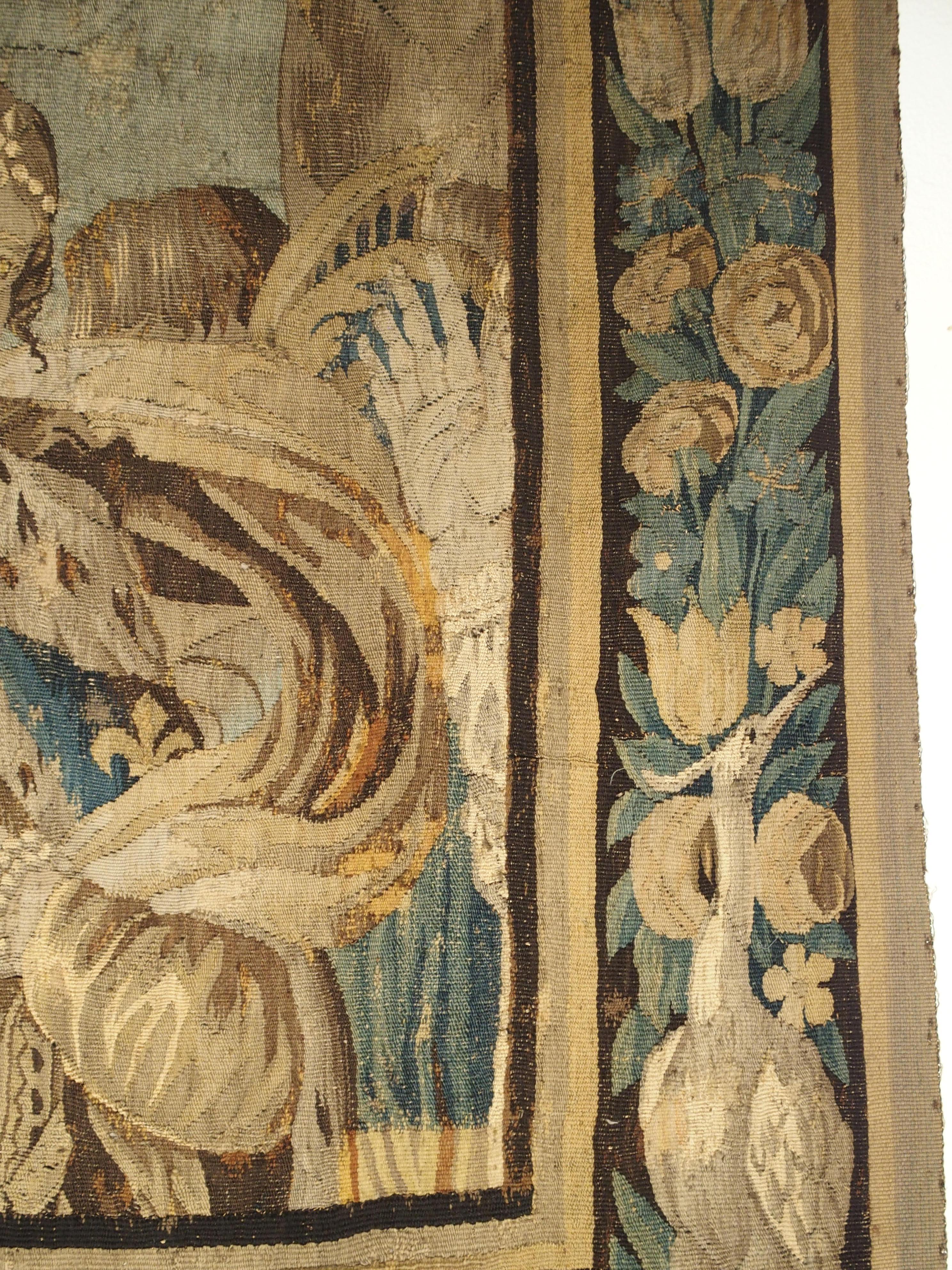 17th Century Tapestry Fragment with Ornate Border 5
