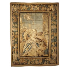 Antique 17th Century Tapestry Fragment with Ornate Border
