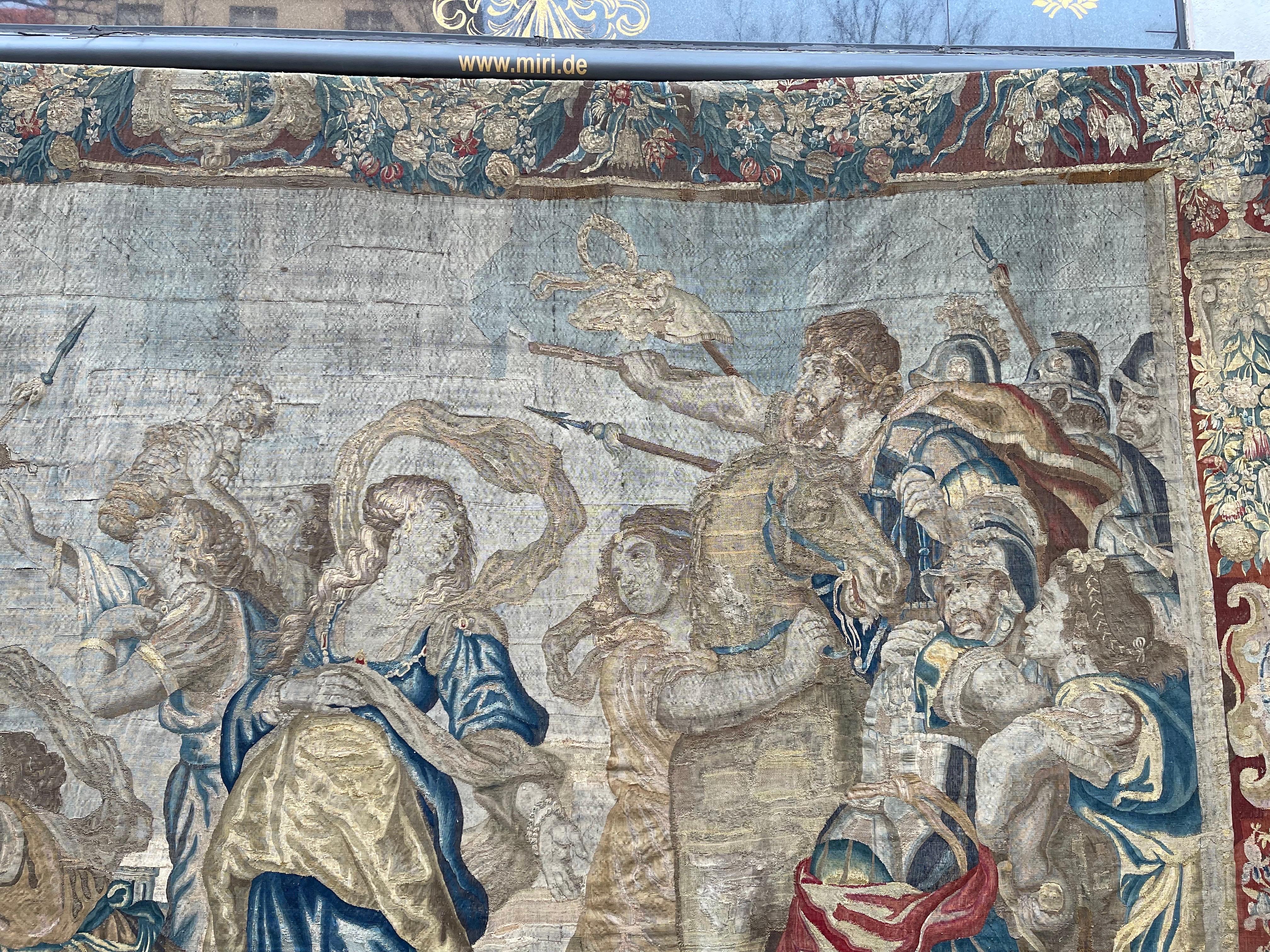 17th Century Tapestry/Gobelein Alexander The Great And Darius III Persian King For Sale 6