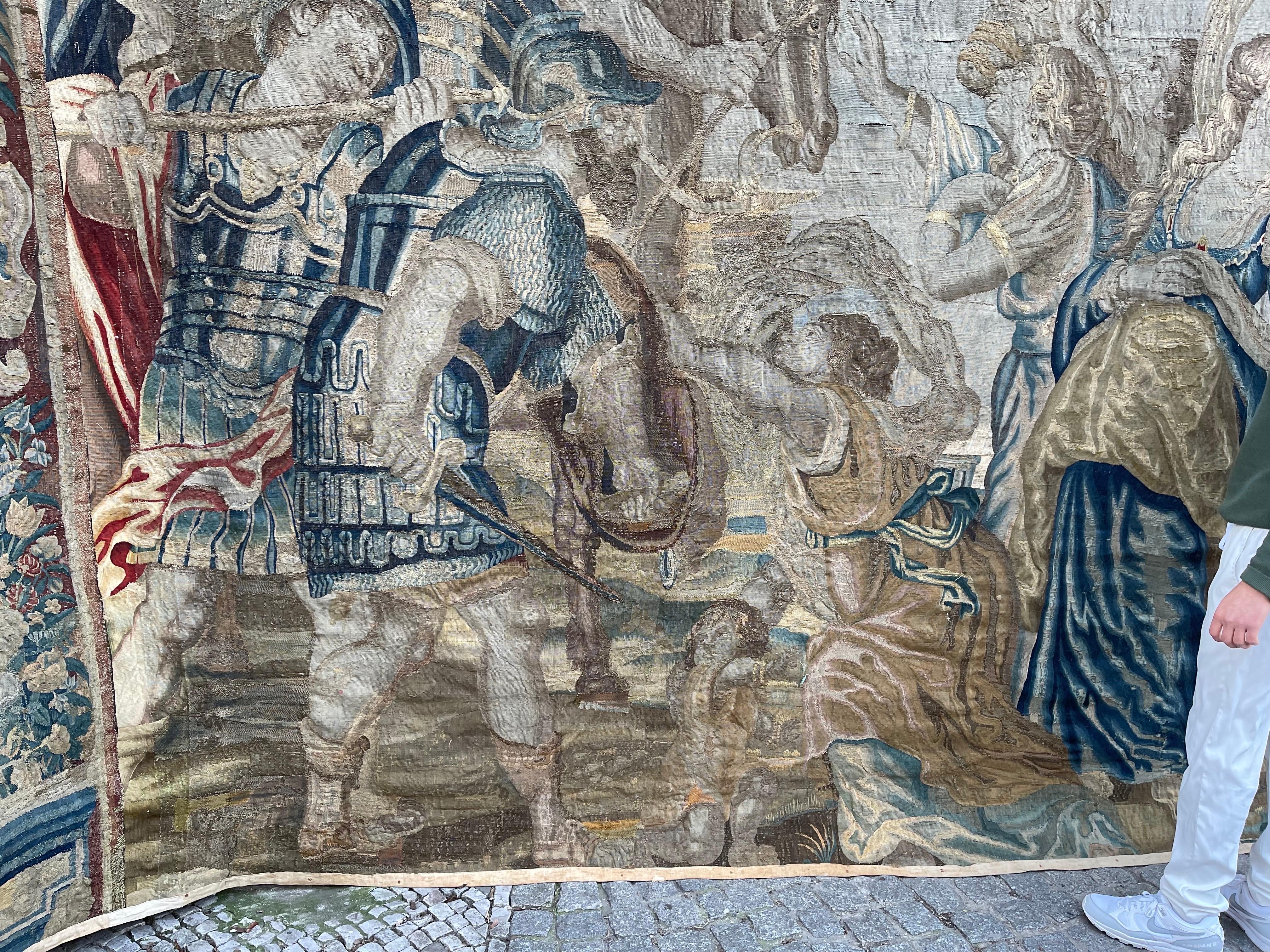 17th Century Tapestry/Gobelein Alexander The Great And Darius III Persian King For Sale 7