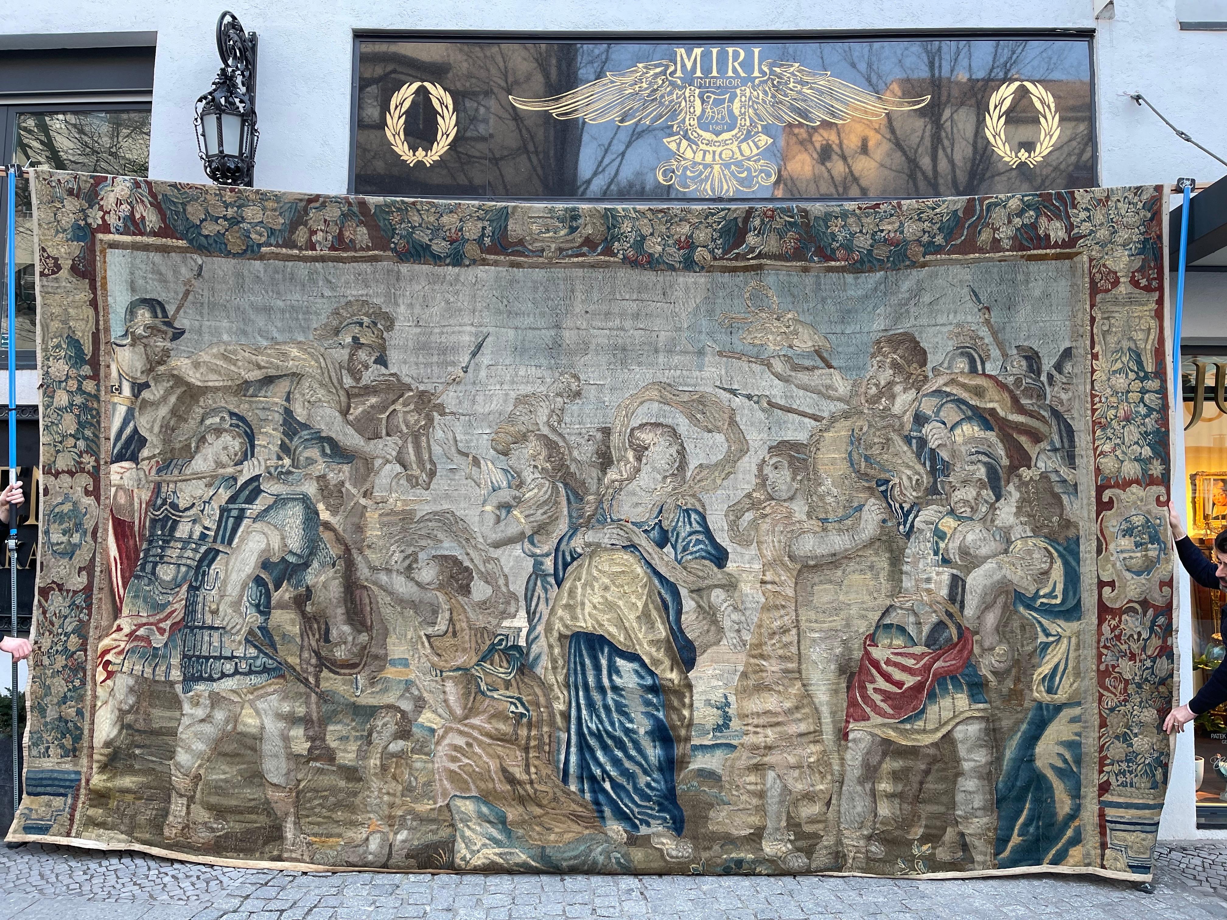 17th Century Tapestry/Gobelein Alexander The Great And Darius III Persian King For Sale 8