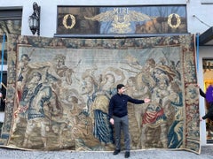 17th Century Tapestry/Gobelein Alexander The Great And Darius III Persian King