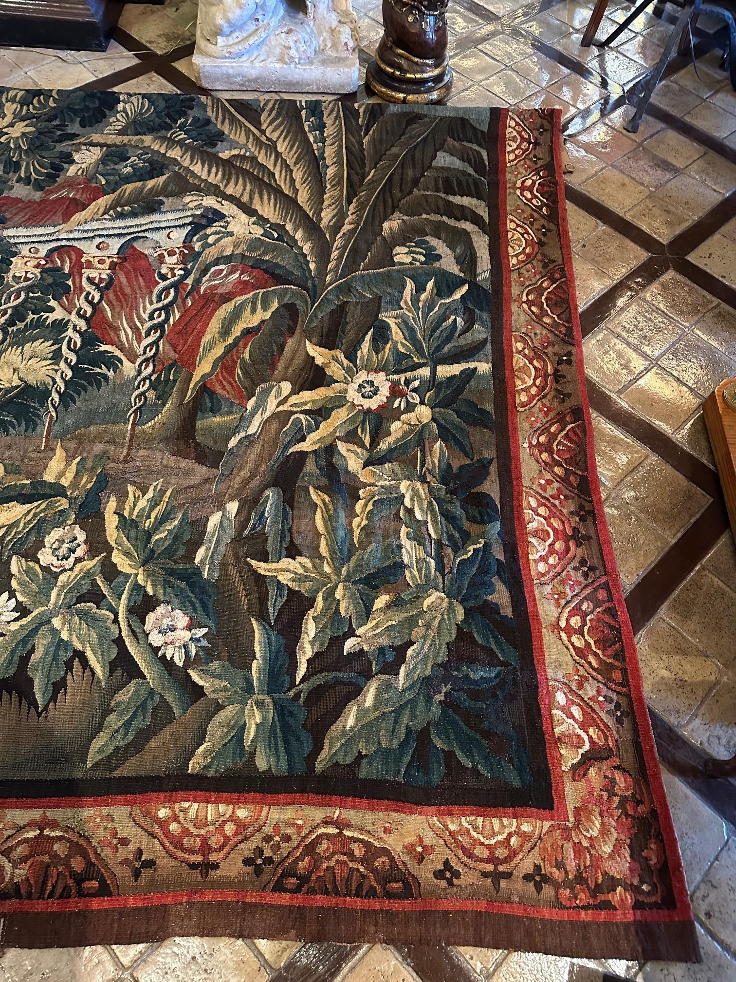 17th Century Tapestry of The Americas Manufactured Royale De Felletin Antiques For Sale 8