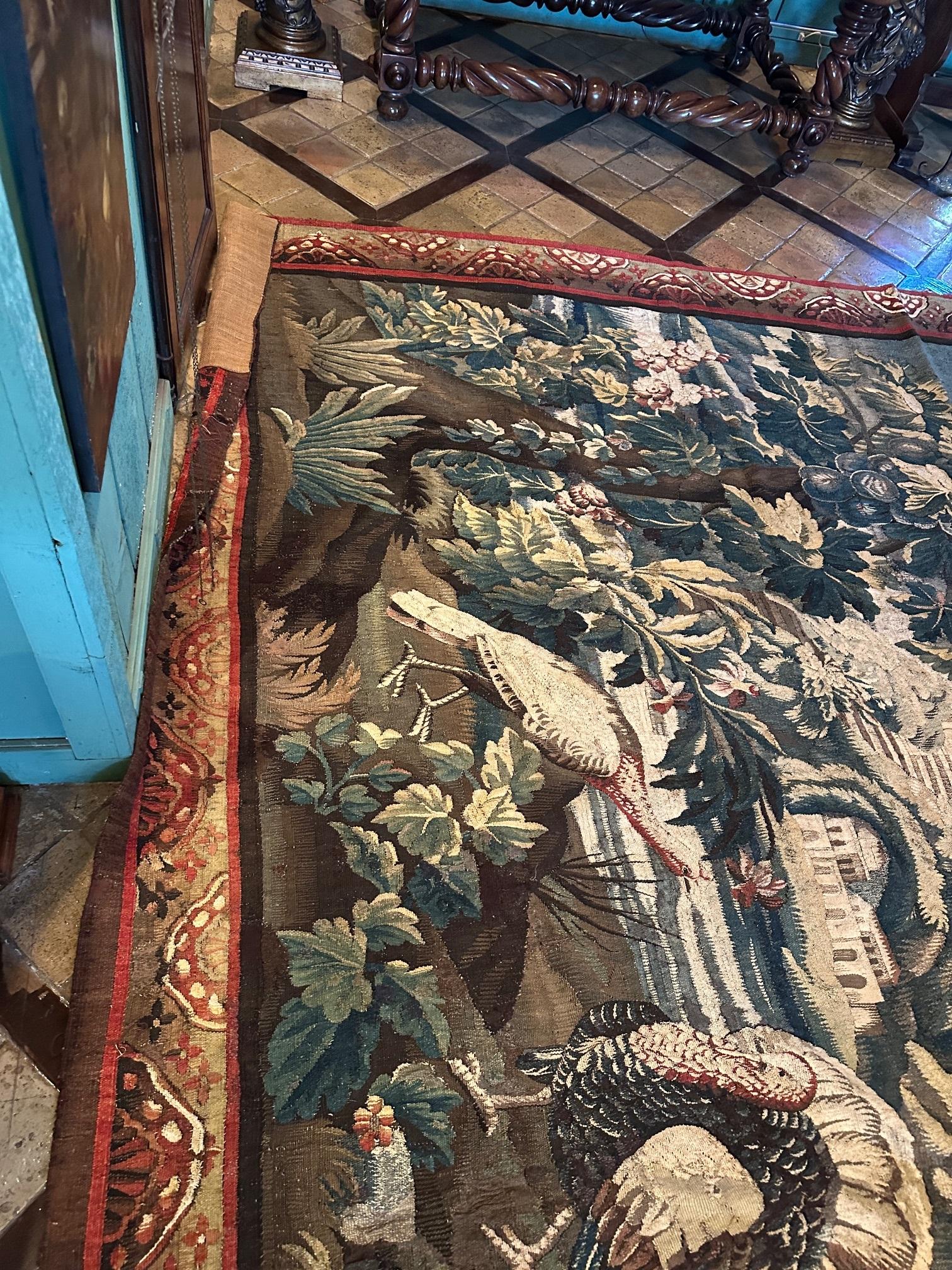 17th Century Tapestry of The Americas Manufactured Royale De Felletin Antiques For Sale 11