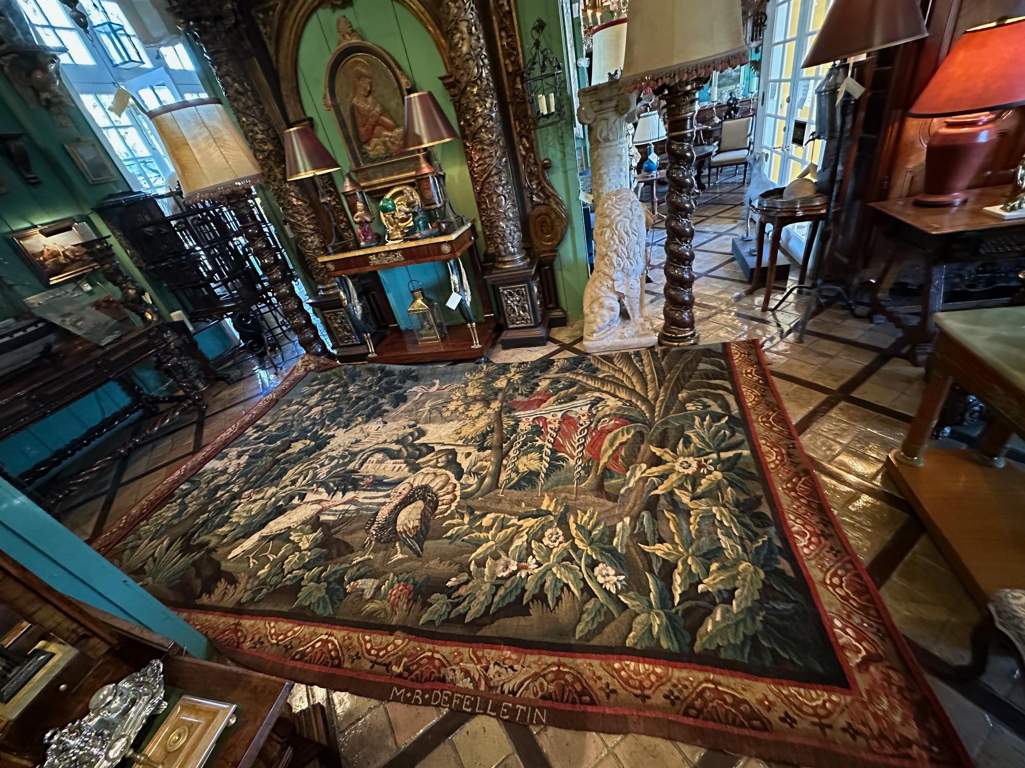 17th Century Tapestry of The Americas Manufactured Royale De Felletin Antiques For Sale 12