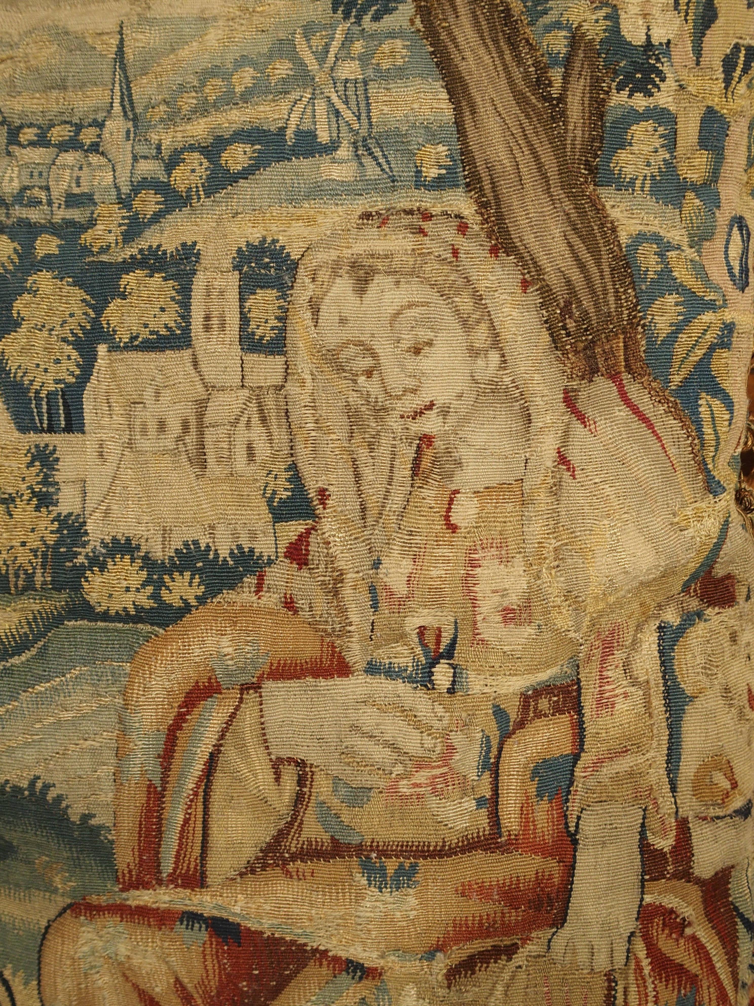 17th Century Tapestry Pillow from France 4