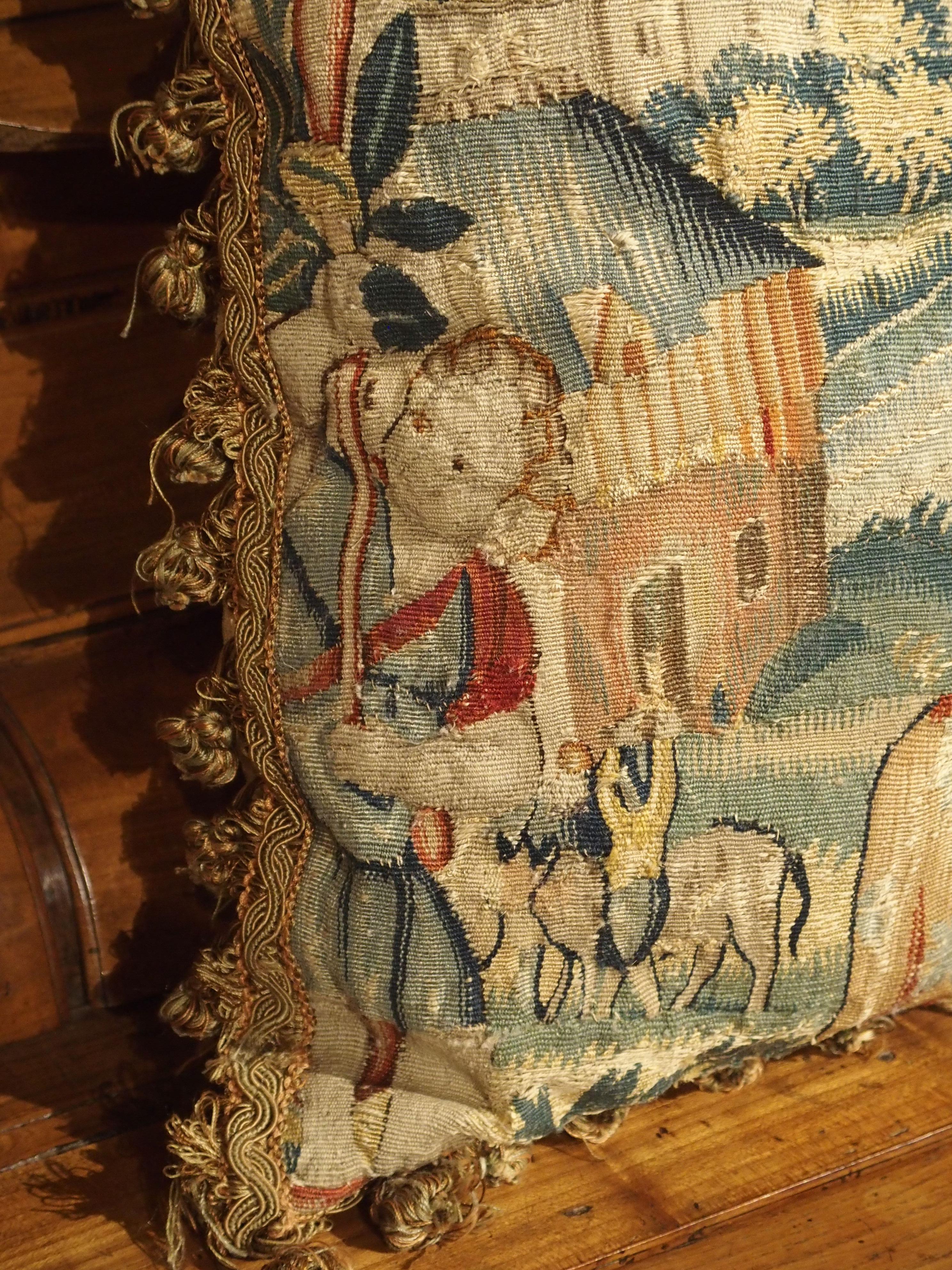 17th Century Tapestry Pillow from France 5
