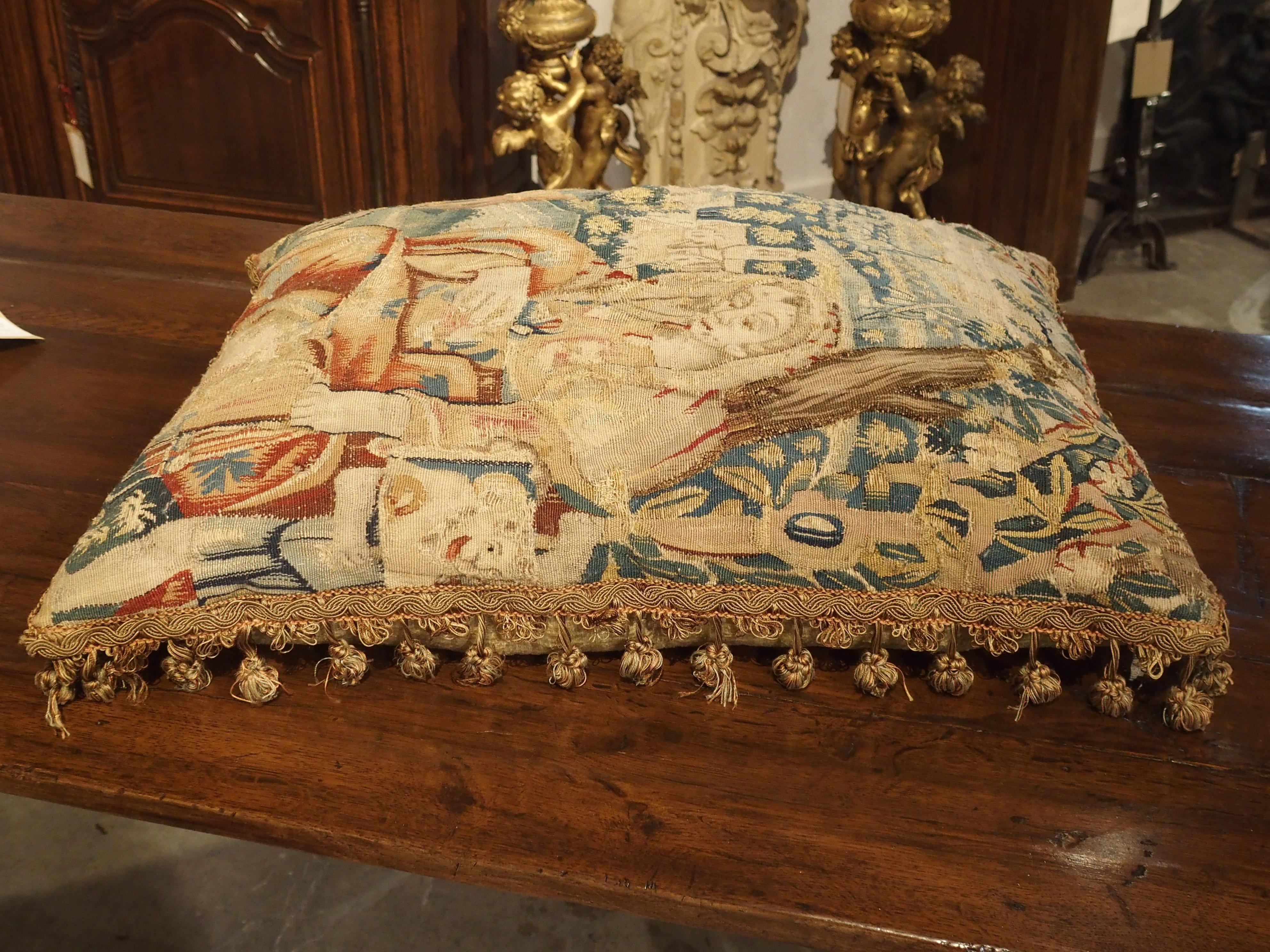 17th Century Tapestry Pillow from France 2
