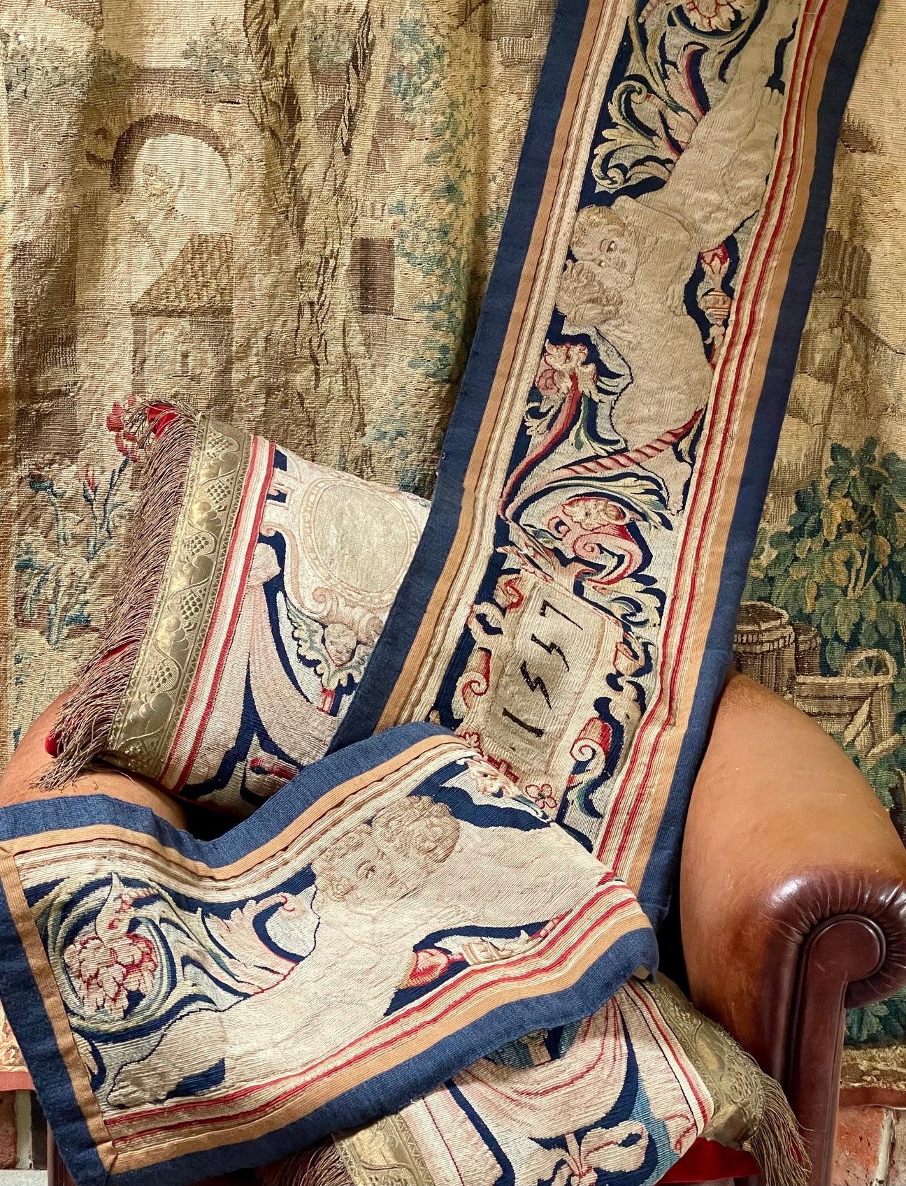 17th Century Tapestry  Valance Flemish 2