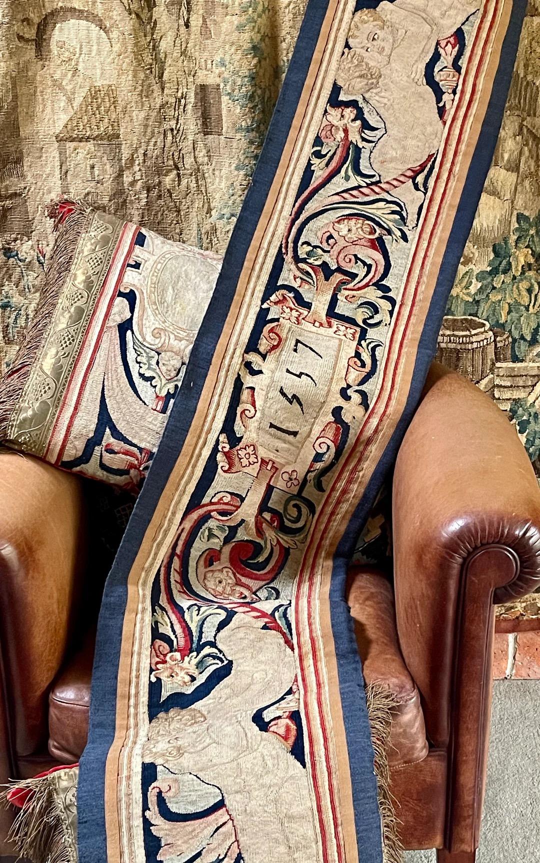 17th Century Tapestry  Valance Flemish 3