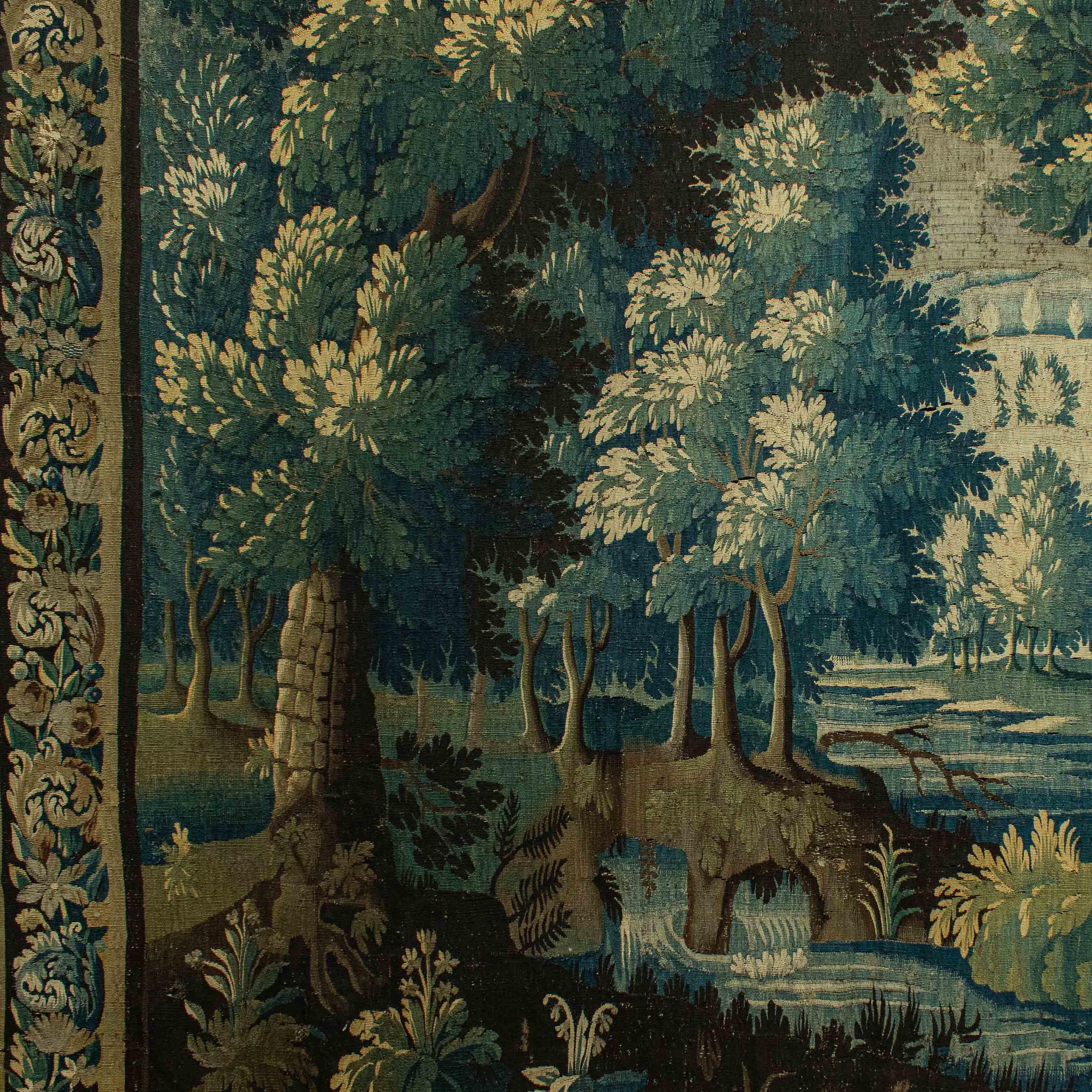 17th Century Tapestry with Landscape Aubusson Manufacture 1