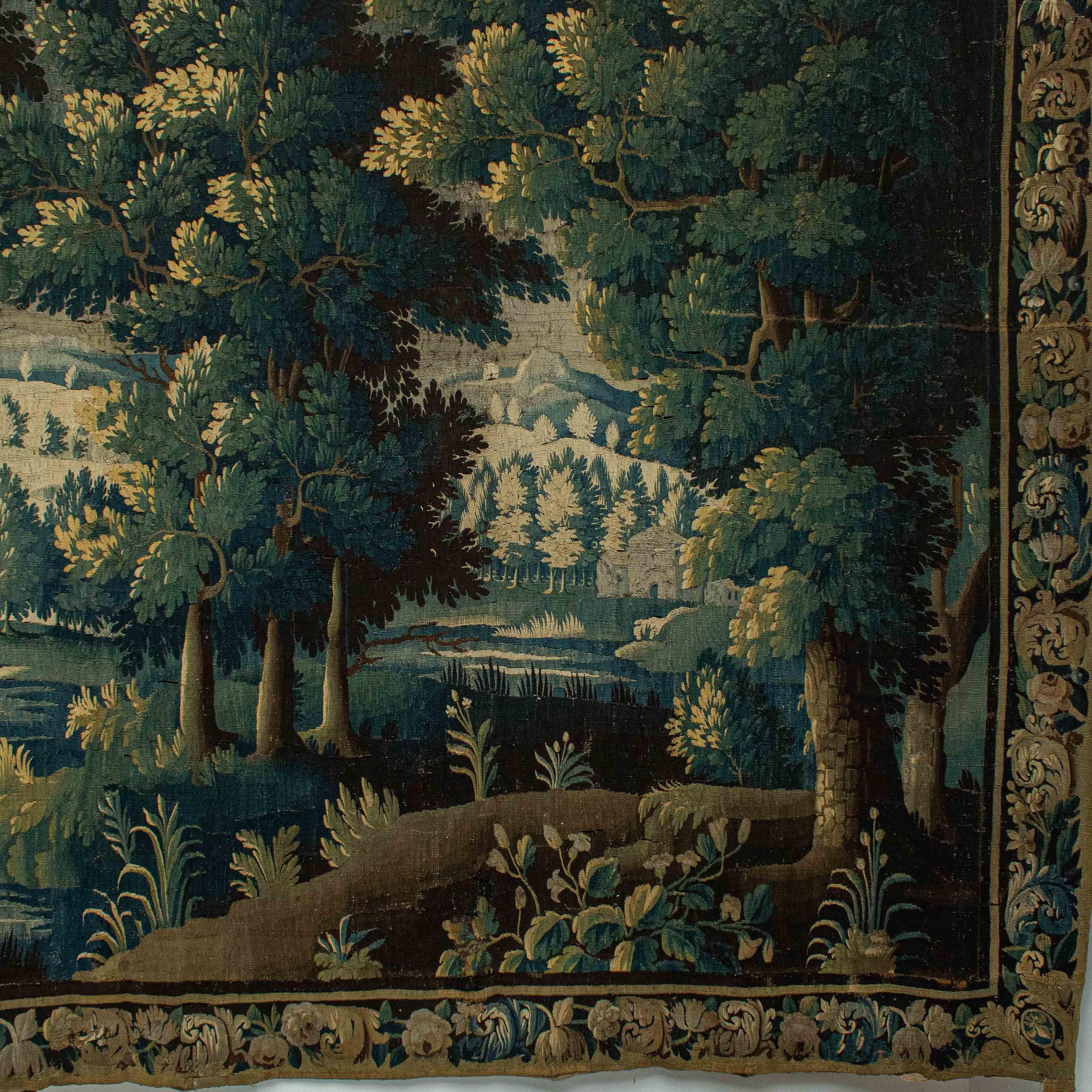 18th Century and Earlier 17th Century Tapestry with Landscape Aubusson Manufacture