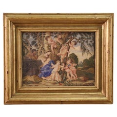 17. Jahrhundert Tempera auf Pergament Religiöse italienische Malerei Heilige Familie, 1670