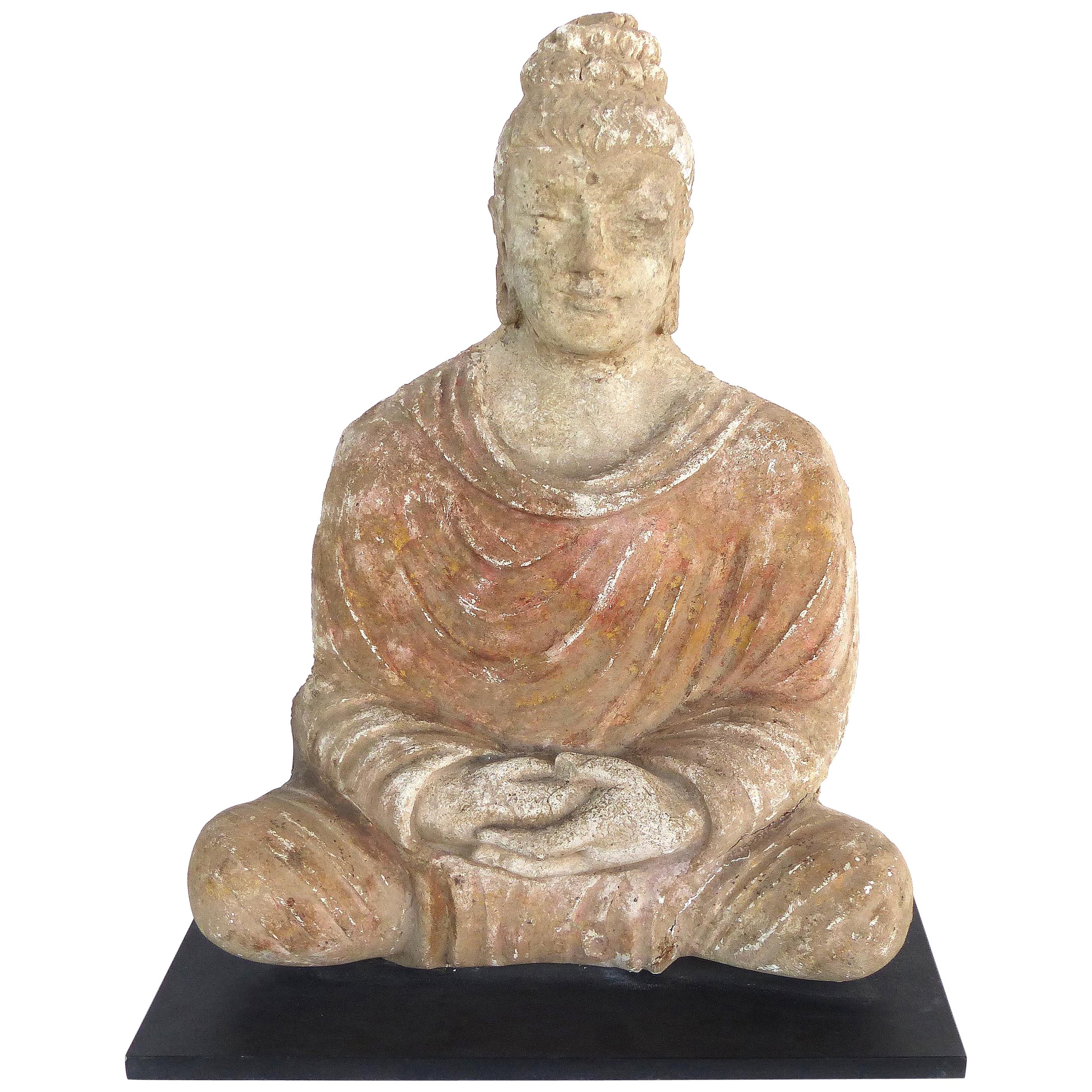 17th Century Terracotta Buddha, Bangladesh, Provenance Royal-Athena Galleries For Sale