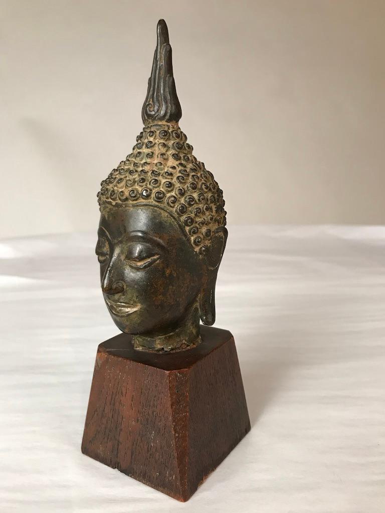 17th Century Thai Bronze Head of the Buddha 7