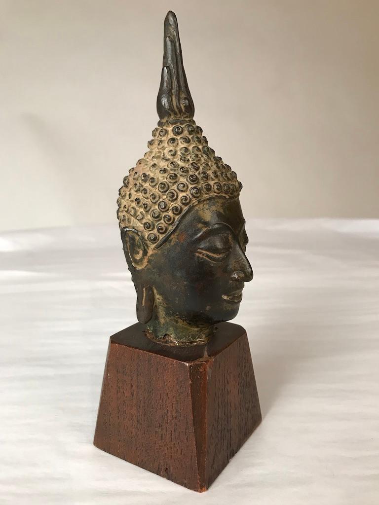 Tribal 17th Century Thai Bronze Head of the Buddha