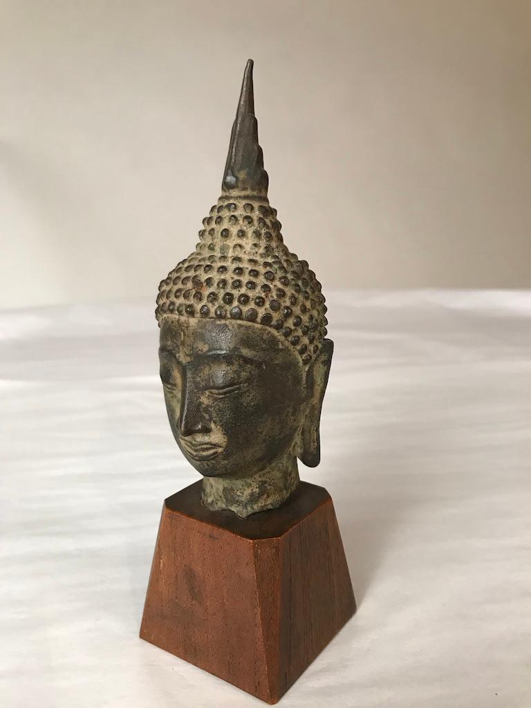Cast 17th Century Thai Bronze Head of the Buddha