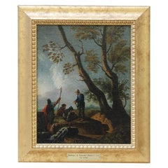 17th Century the Stop Painting Oil on Canvas Workshop of Salvator Rosa