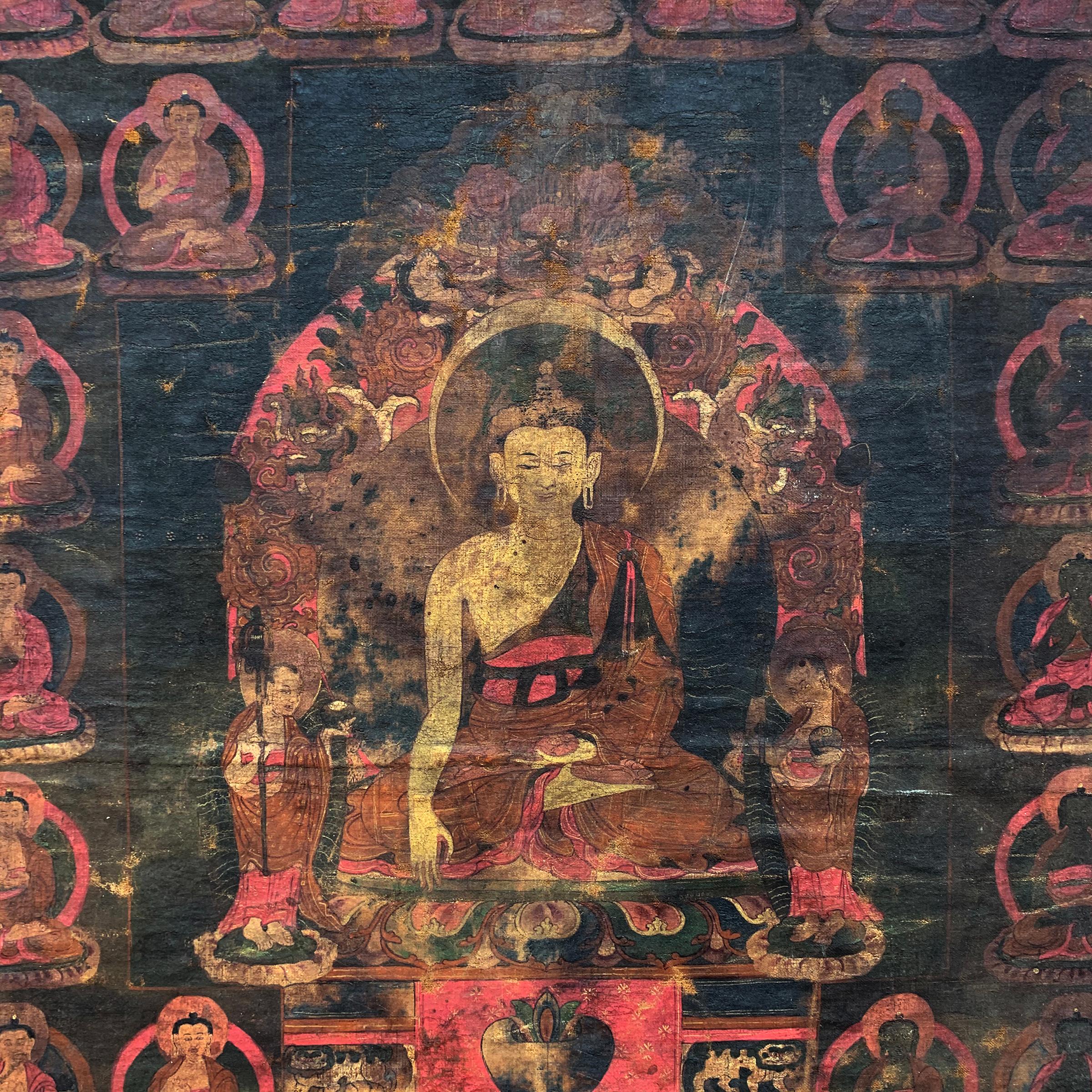 17th Century Tibetan Thangka Painting In Good Condition For Sale In Chicago, IL
