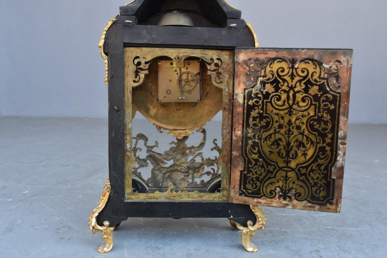 17th Century Time Clock Cartel Louis XIV André Boulle Marquetry For Sale 2