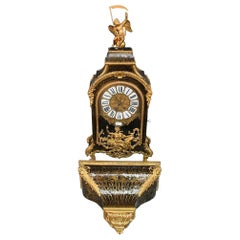 Pendule d'horloge du 17ème siècle en marqueterie Louis XIV André Boulle