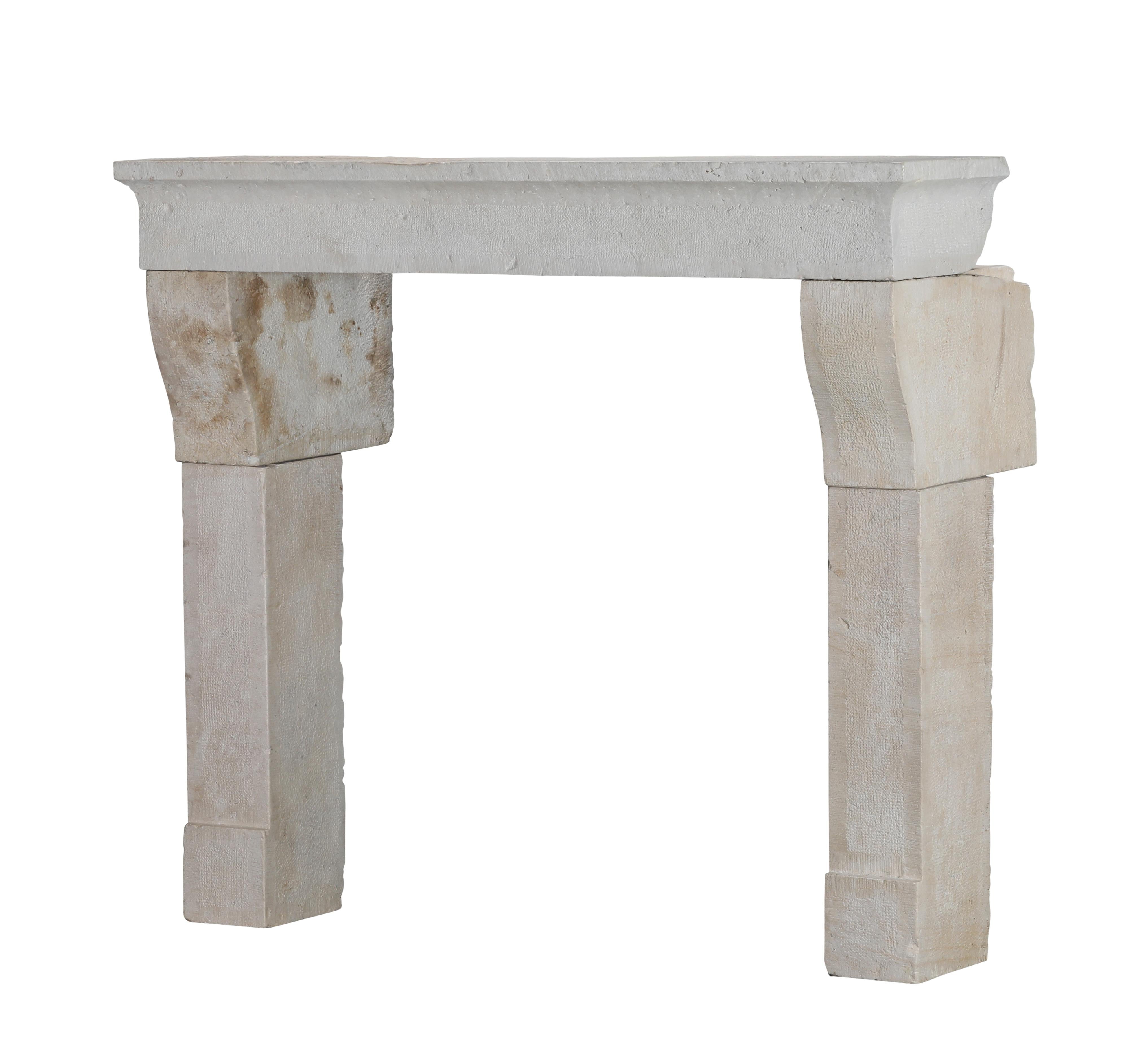 17th Century Timeless Rustic Louis XIII Limestone Fireplace Mantel For Sale 3