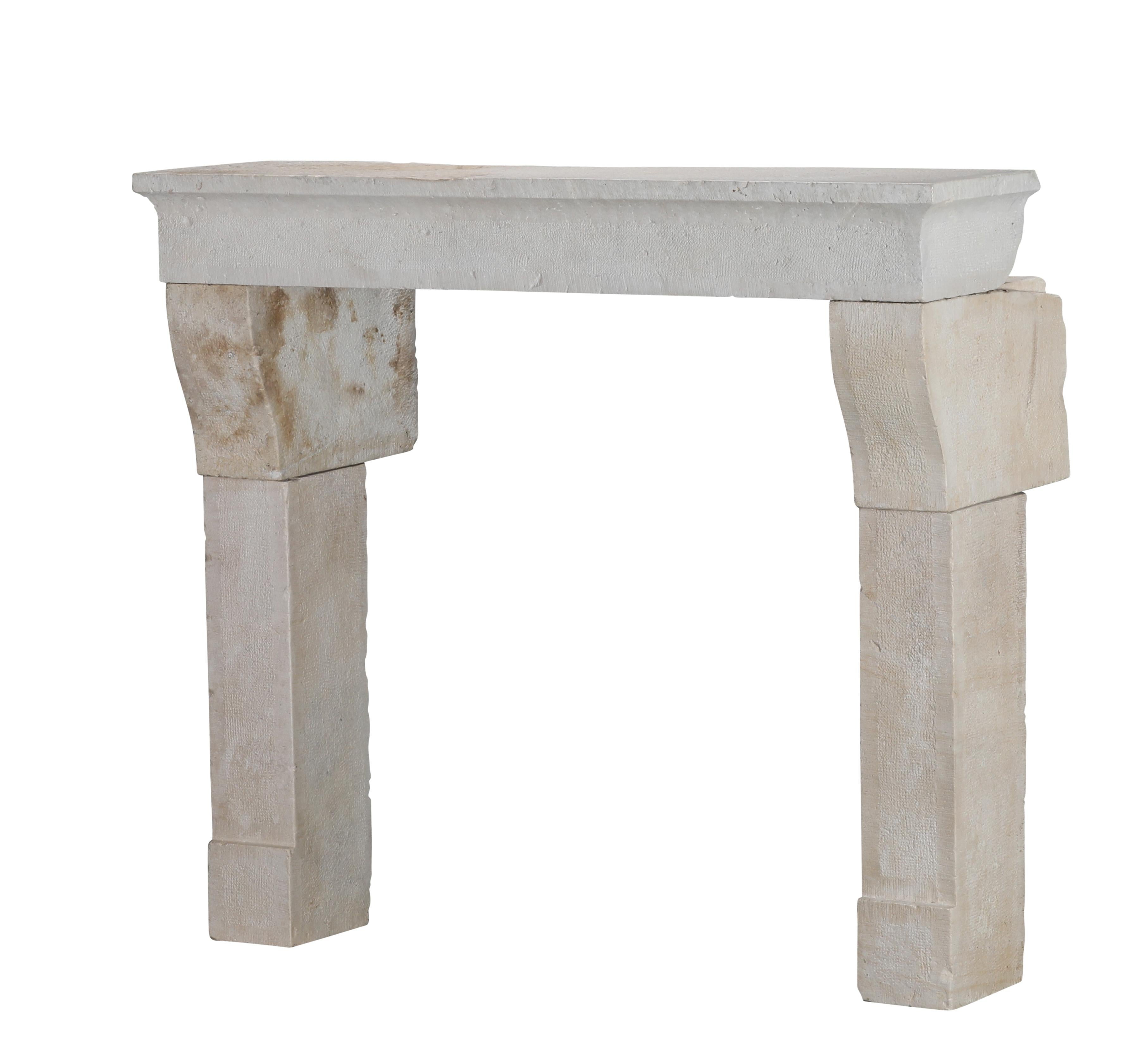 17th Century Timeless Rustic Louis XIII Limestone Fireplace Mantel For Sale 4