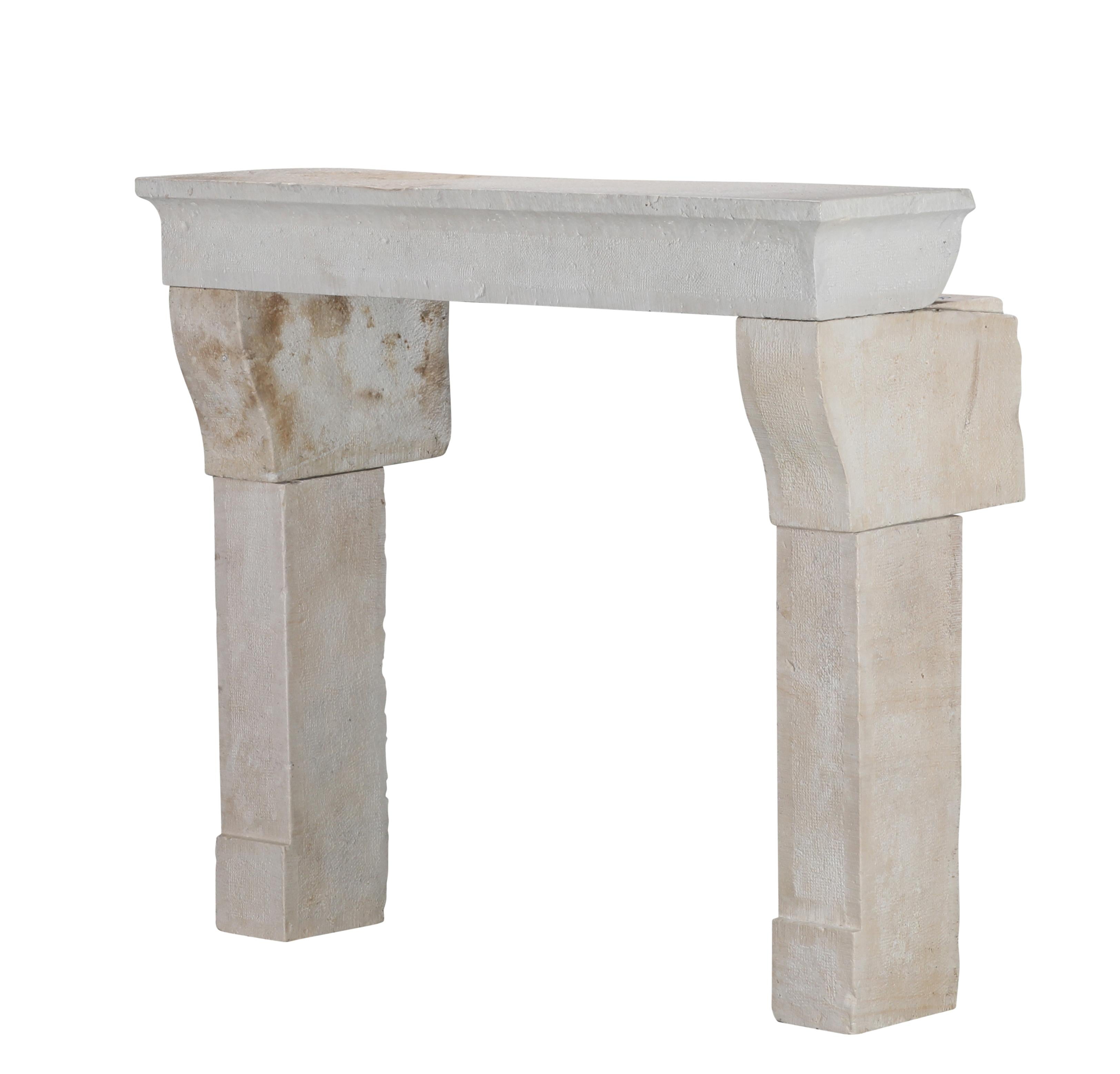 17th Century Timeless Rustic Louis XIII Limestone Fireplace Mantel For Sale 5