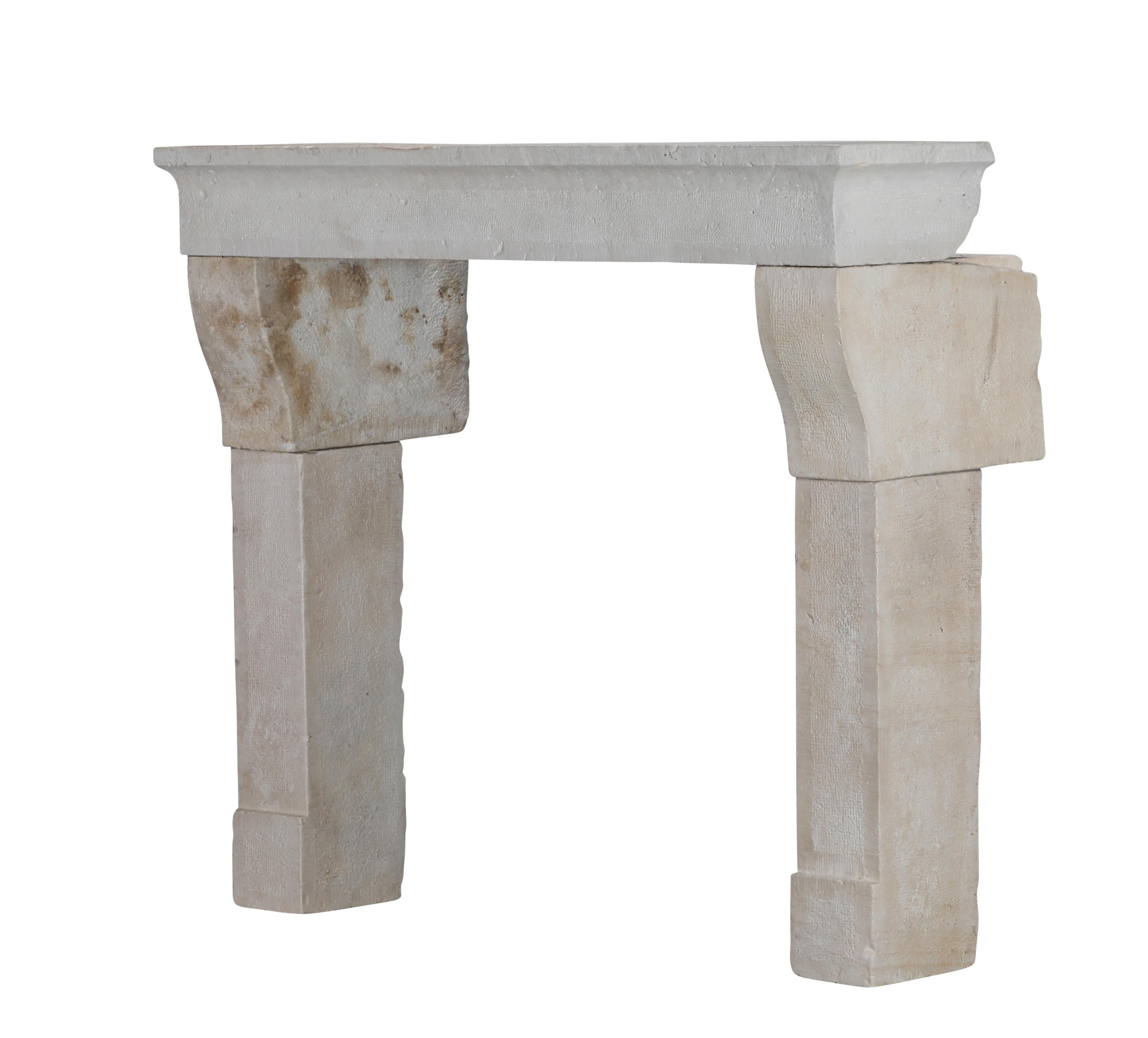 17th Century Timeless Rustic Louis XIII Limestone Fireplace Mantel For Sale 6
