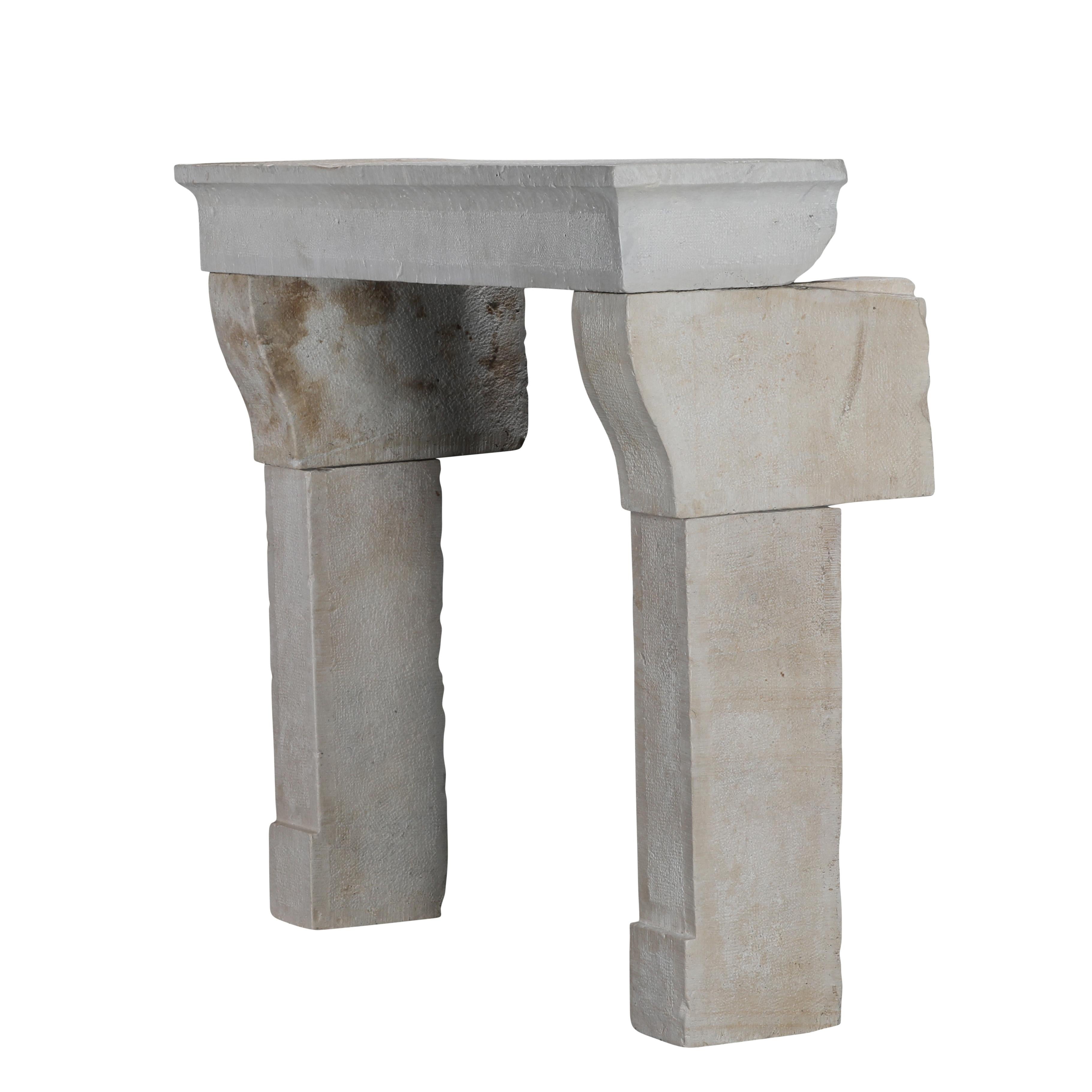 17th Century Timeless Rustic Louis XIII Limestone Fireplace Mantel For Sale 7