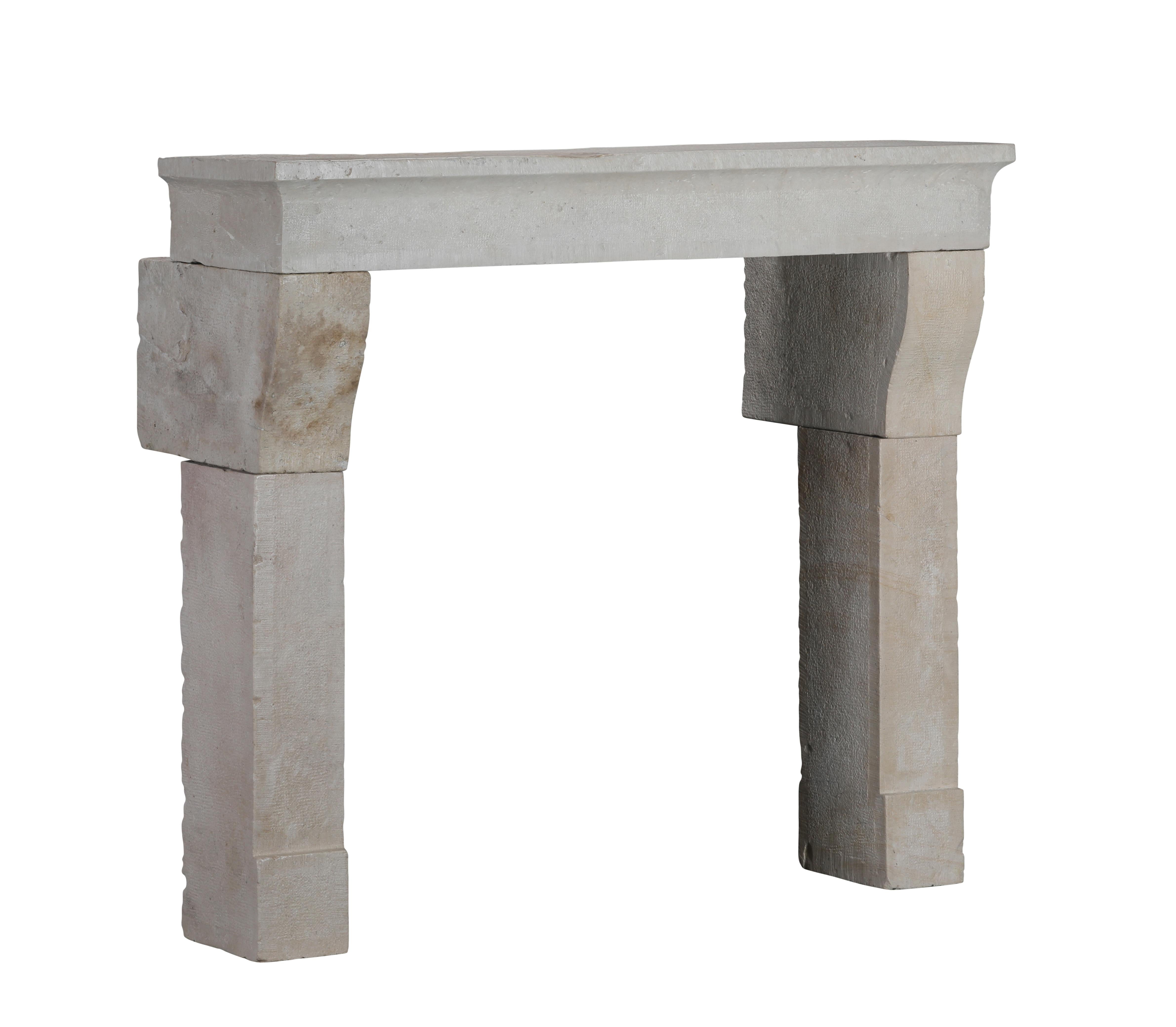 17th Century Timeless Rustic Louis XIII Limestone Fireplace Mantel For Sale 11
