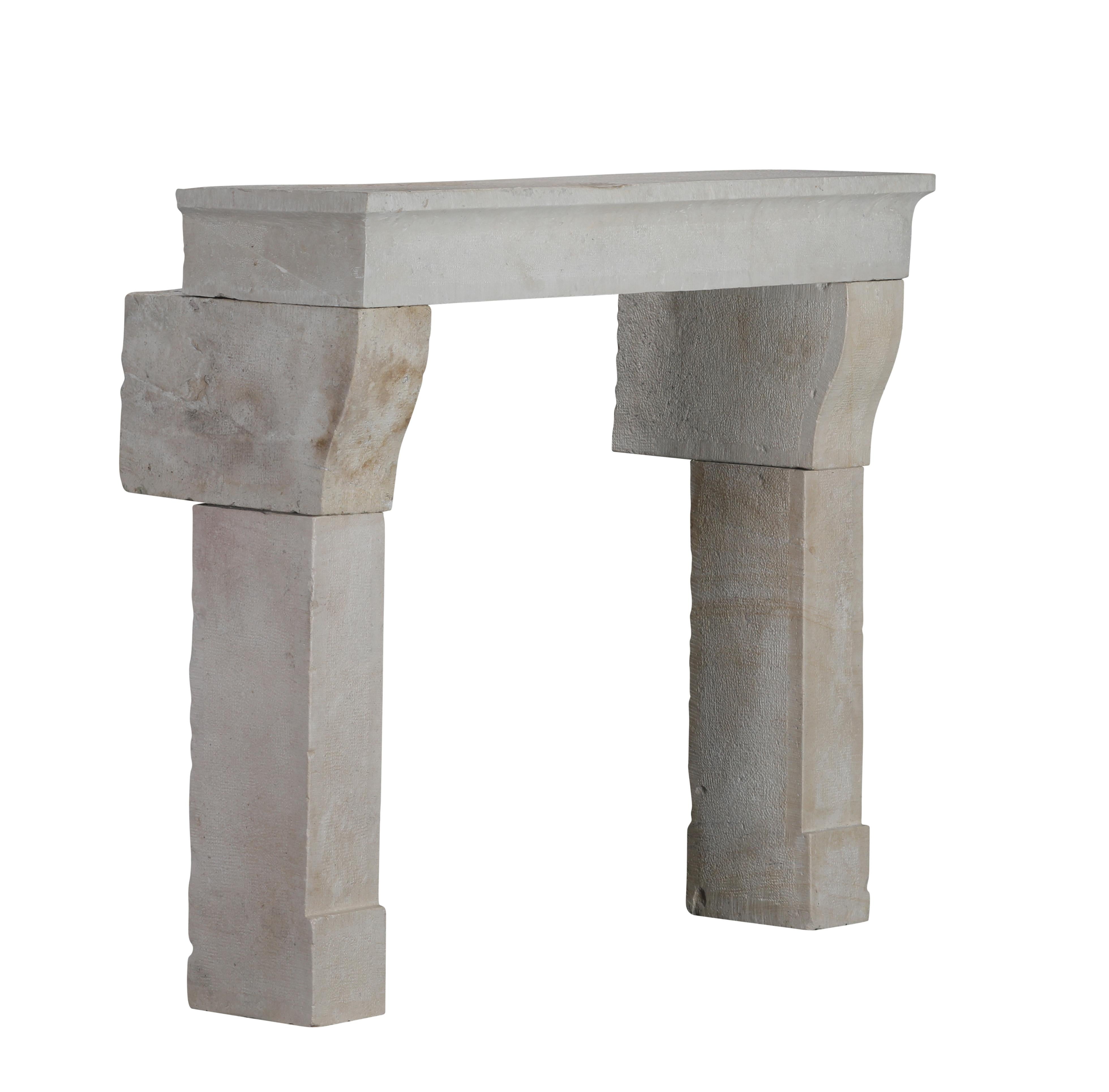 17th Century Timeless Rustic Louis XIII Limestone Fireplace Mantel For Sale 12