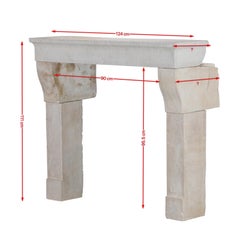 17th Century Timeless Rustic Louis XIII Limestone Fireplace Mantel