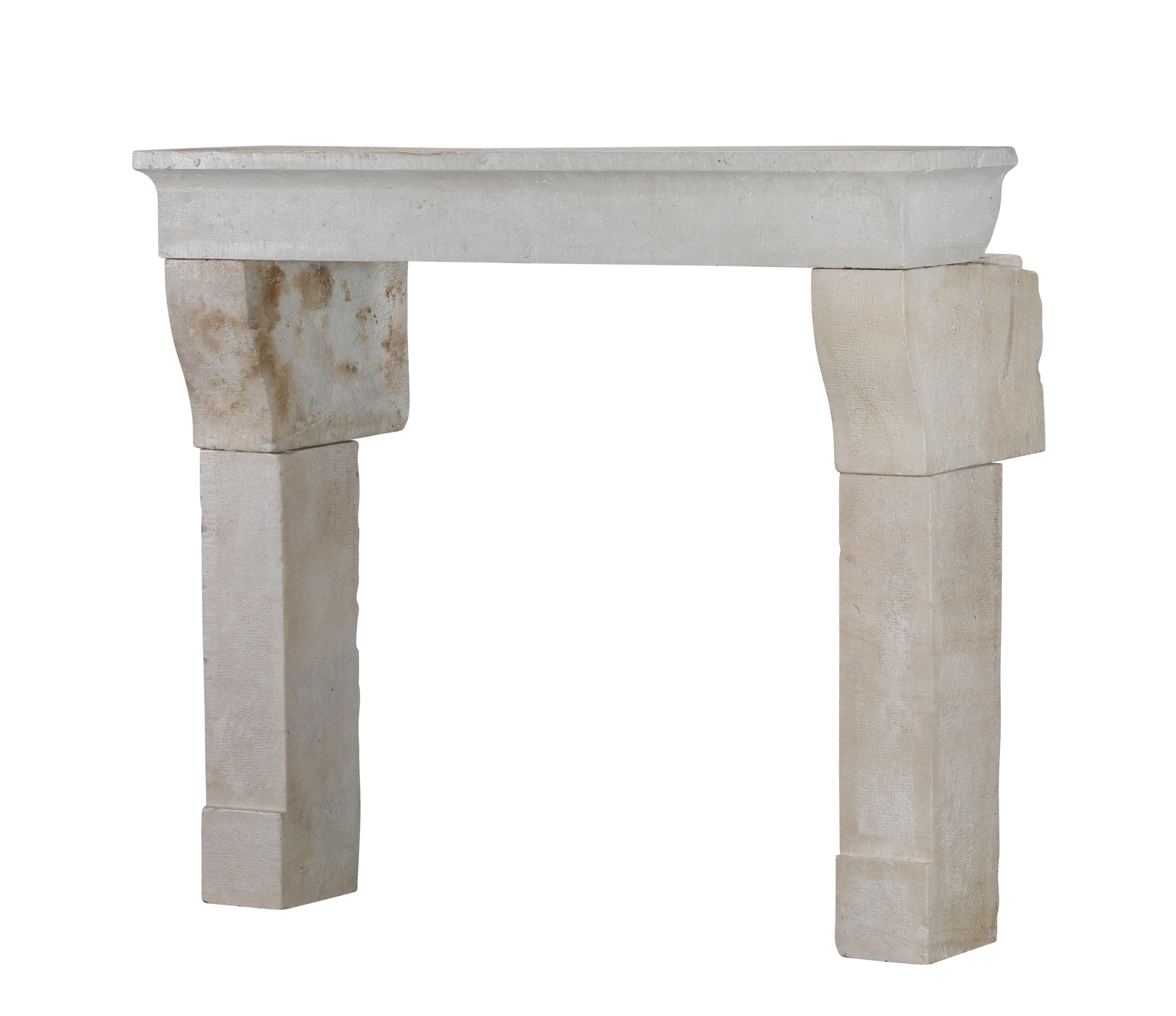 17th Century Timeless Rustic Louis XIII Limestone Fireplace Mantel For Sale 2