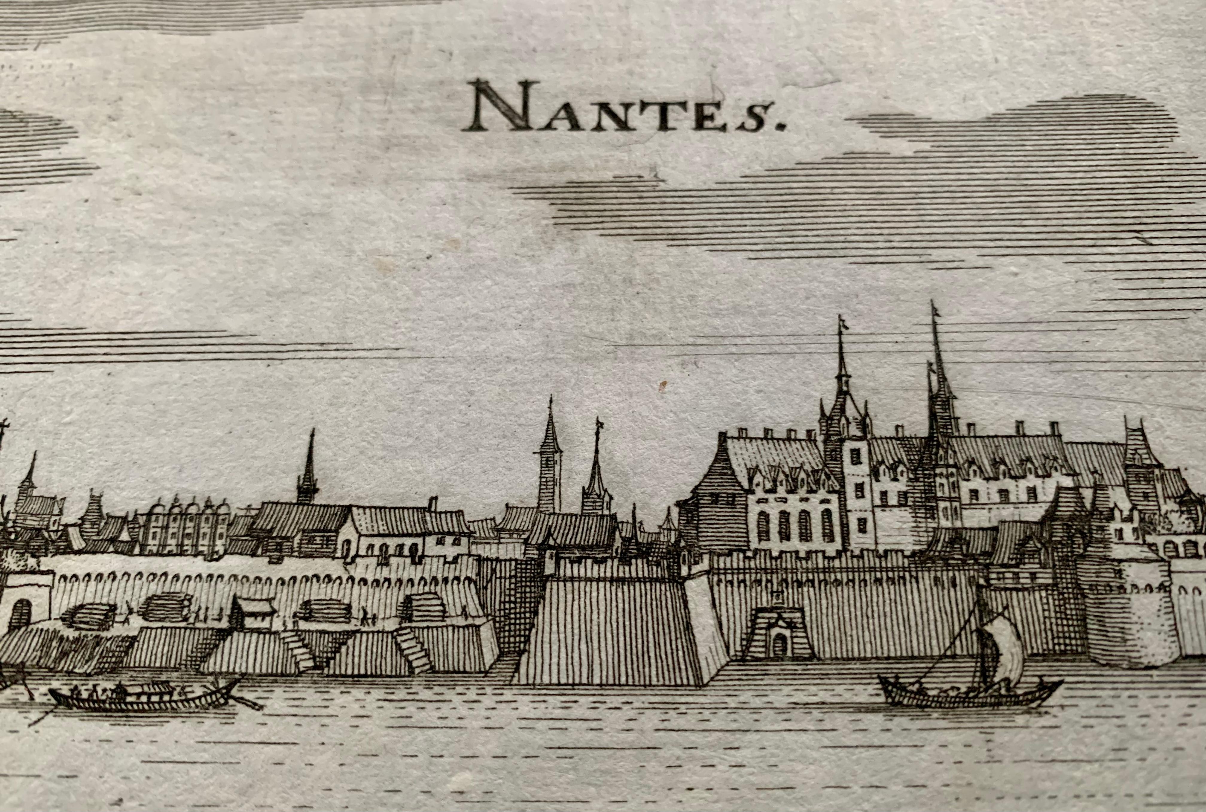 Topografische Gravur Nantes und St. Malo, Frankreich, 17. Jahrhundert, von Iohan Peeters (Niederländisch) im Angebot
