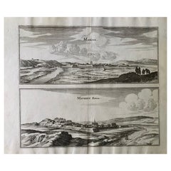 Carta topografica del XVII secolo, Champagne-Ardenne, Marsal, Maubert Iohan Peeters