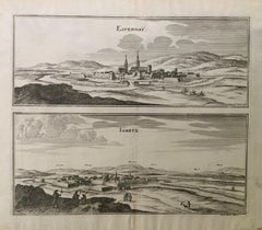 17th Century Topographical Map, French Champagne Region, Epernay, Iohan Peeters