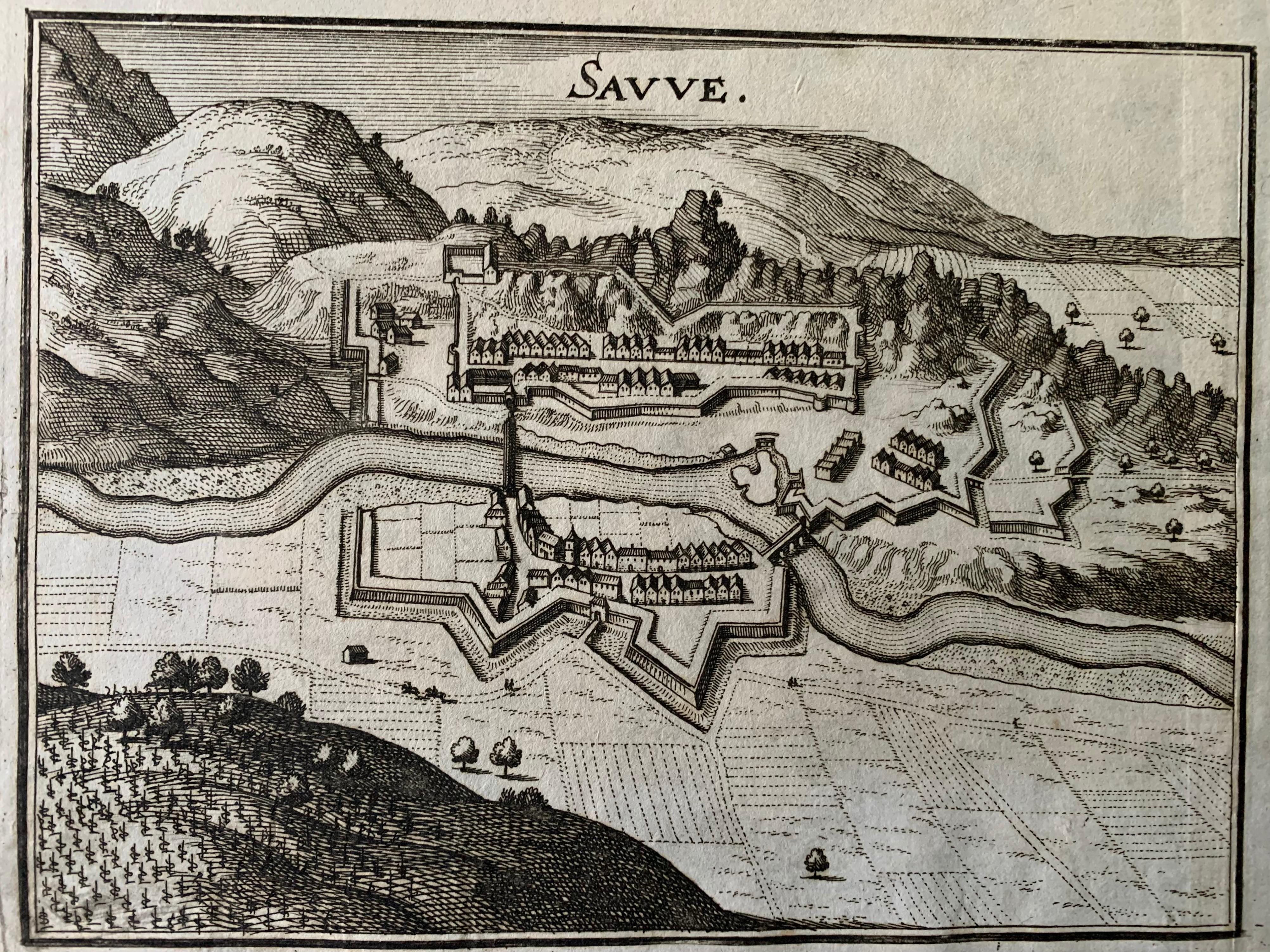 Dutch 17th Century Toulouse, Savve, Sommieres Topographical Map by Iohan Peeters For Sale