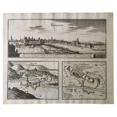 17th Century Toulouse, Savve, Sommieres Topographical Map by Iohan Peeters