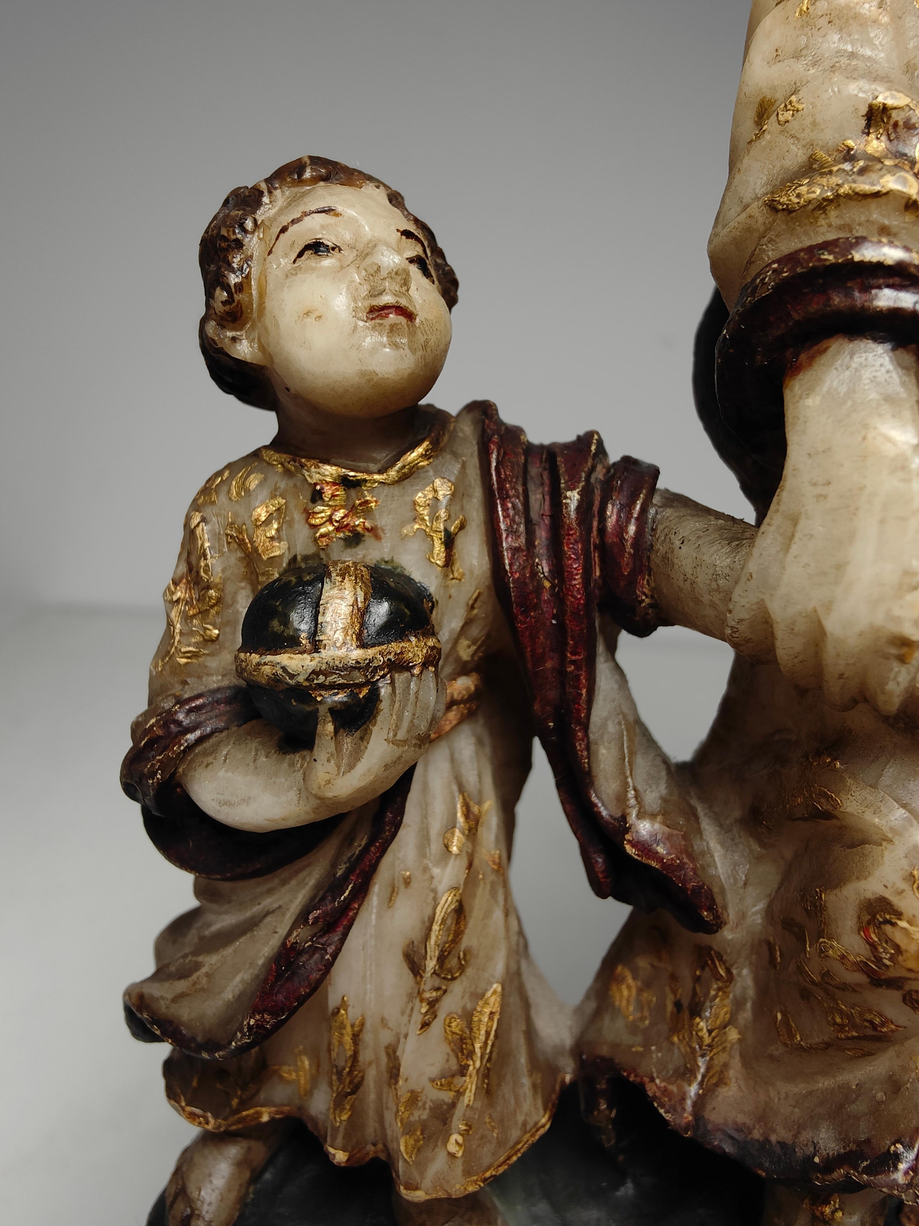 Trapani-Alabaster-Skulptur des Heiligen Joseph aus dem 17. Jahrhundert 8