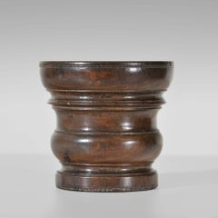 17th century turned lignum-vitae mortar