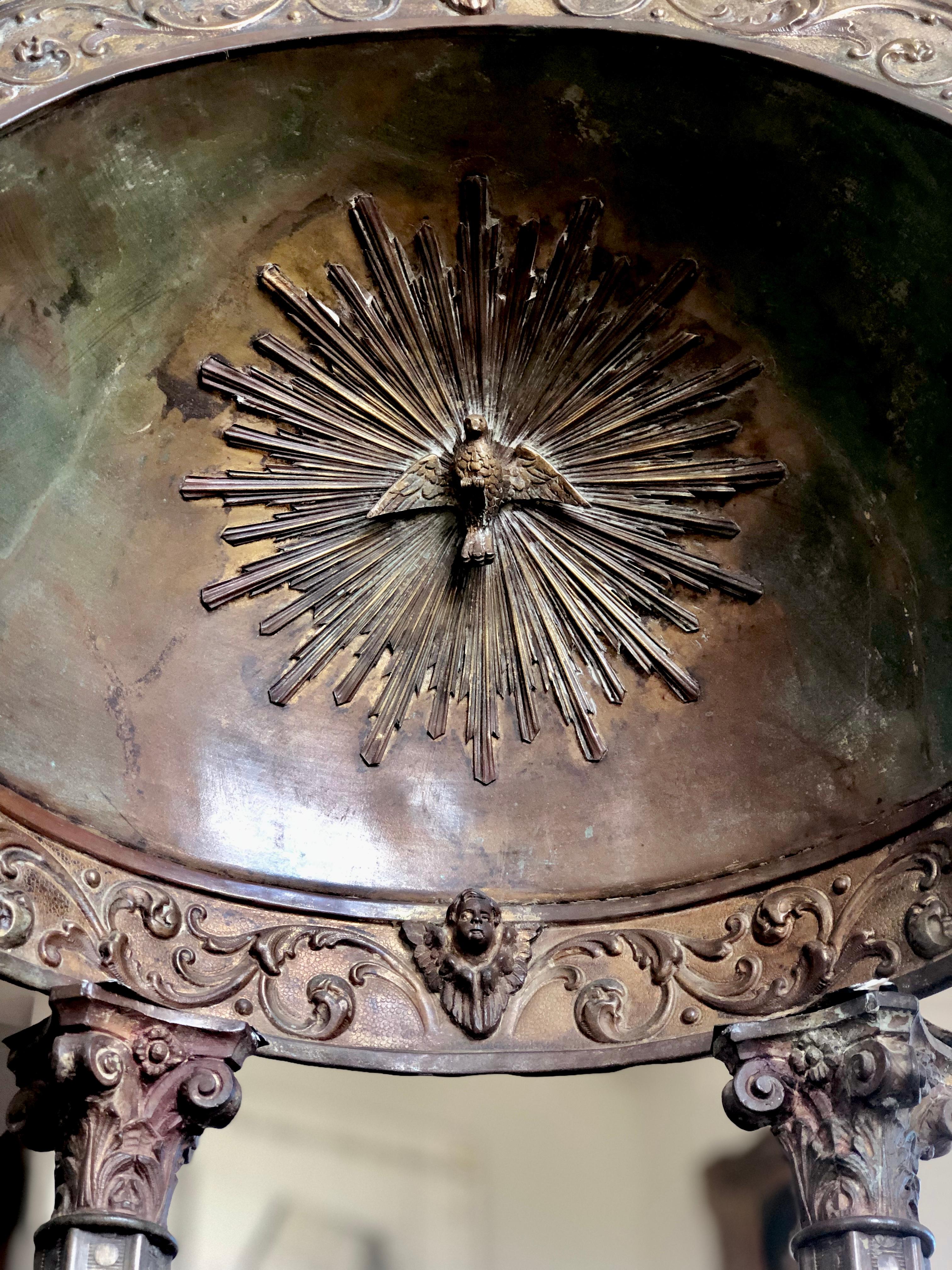 Tabernacle toscan du 17ème siècle en bois de métal de style Antonio da Sangallo, Italie en vente 3
