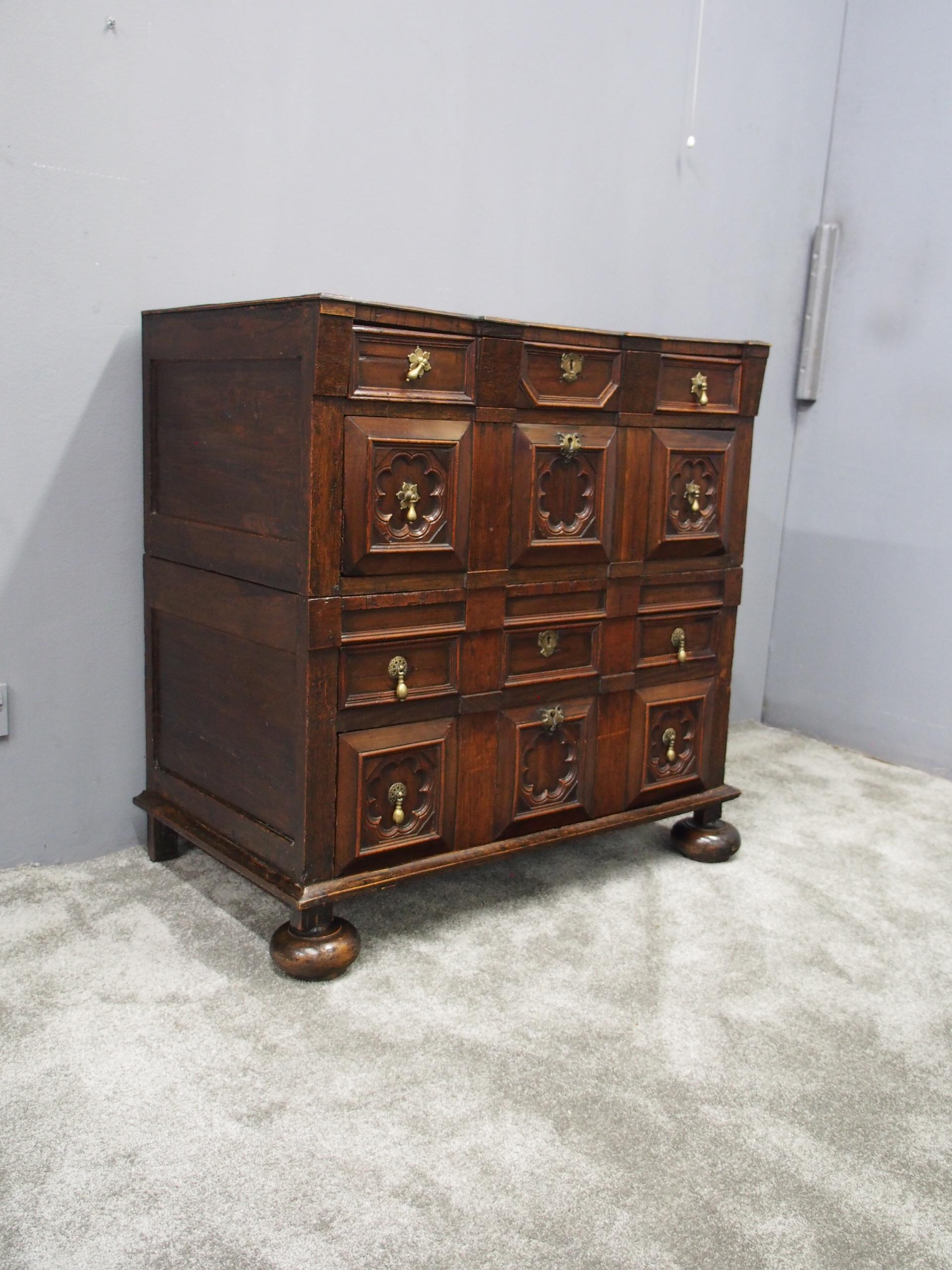 17th Century Two Part Oak Chest of Drawers In Good Condition In Edinburgh, GB
