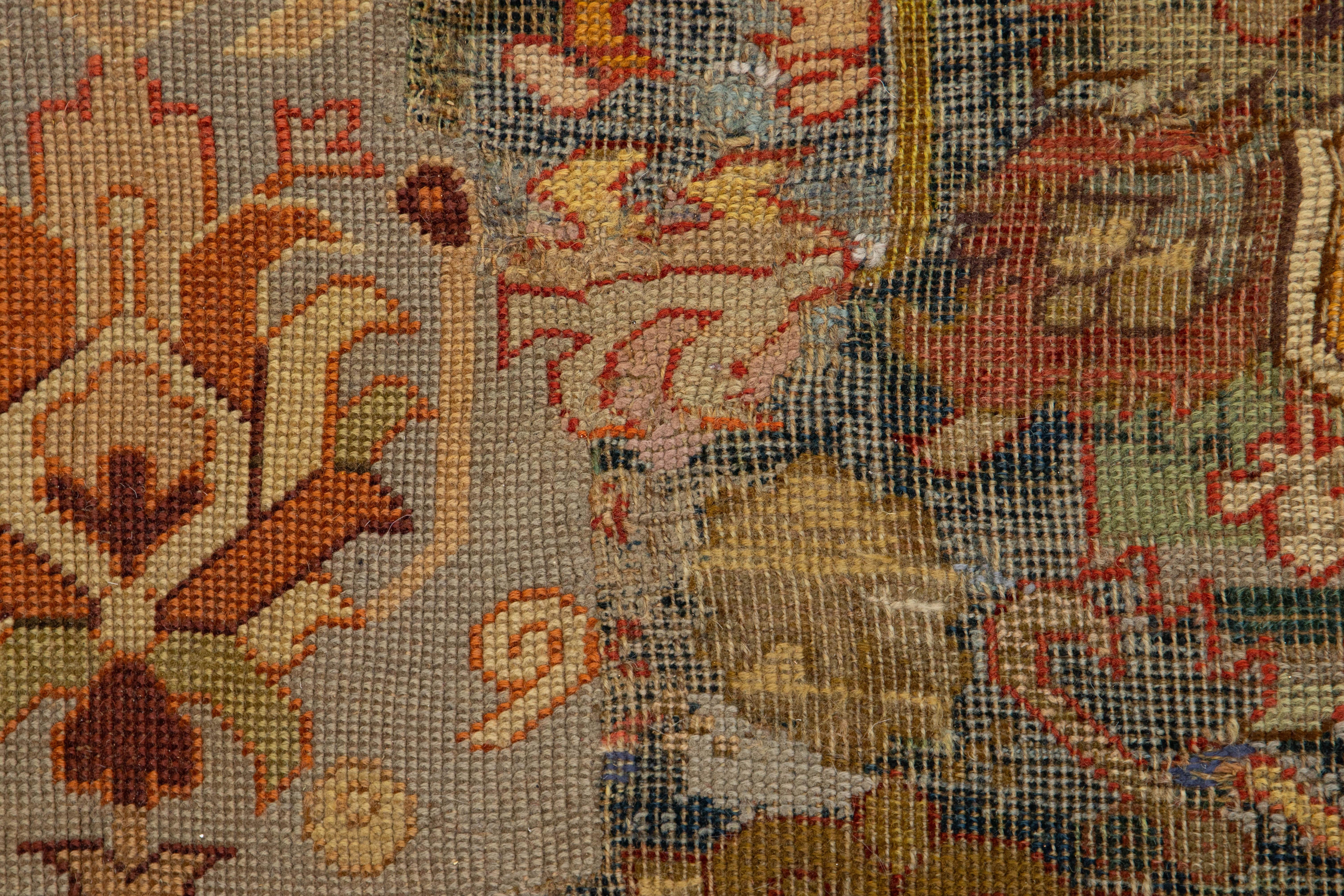 17th Century Unique Caucasian Kuba Blue Wool Rug with All-Over Design For Sale 5