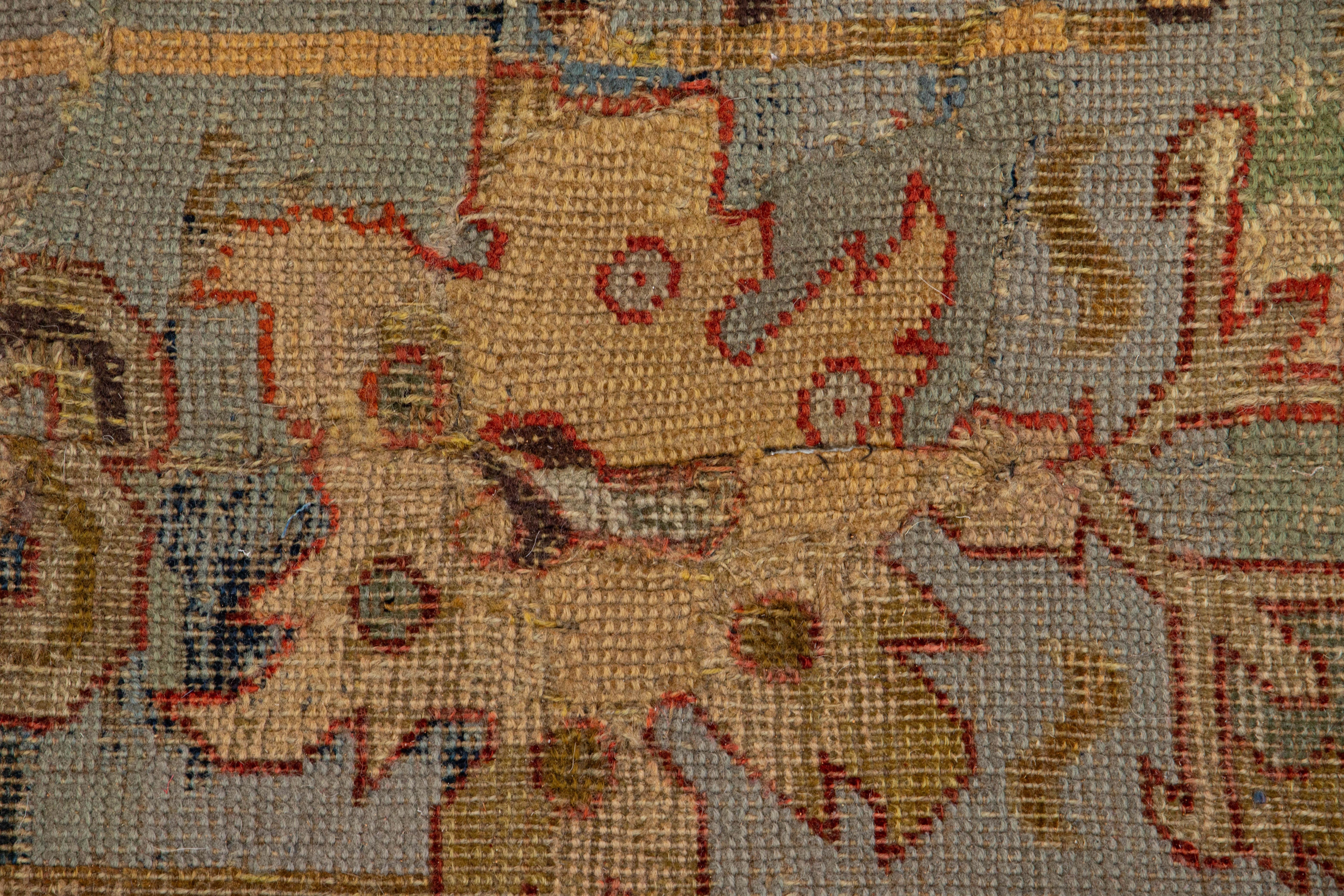 17th Century Unique Caucasian Kuba Blue Wool Rug with All-Over Design For Sale 8