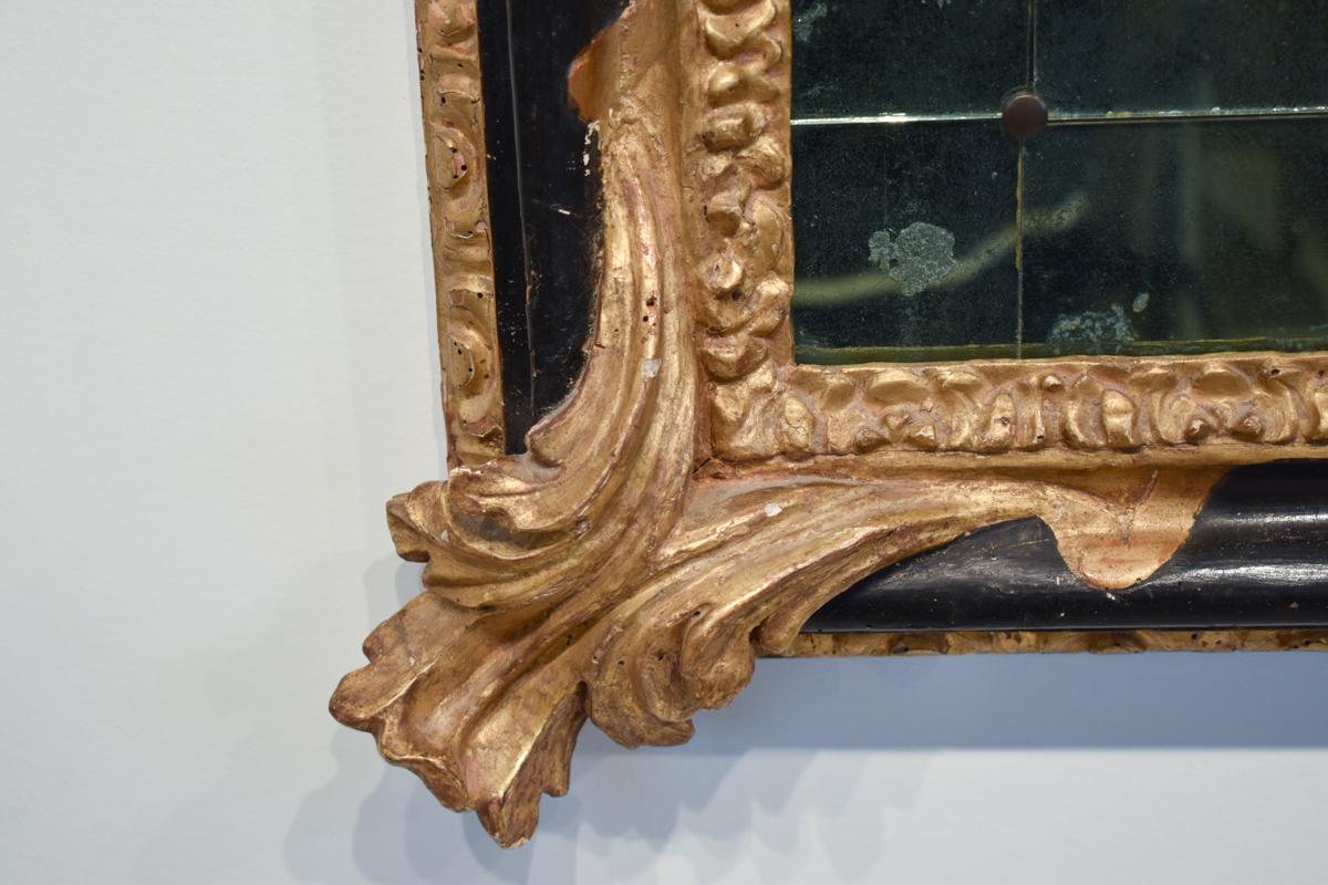 Venezianischer Spiegel aus Ebenholz und Giltwood aus dem 17. (Barock) im Angebot